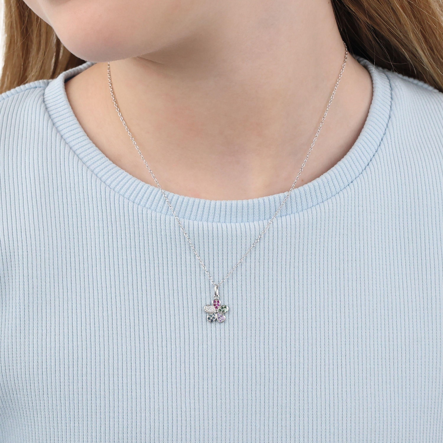 Prinzessin Lillifee Kette mit Anhänger »Blume-Motiv« mit Zirkonia (synth.)