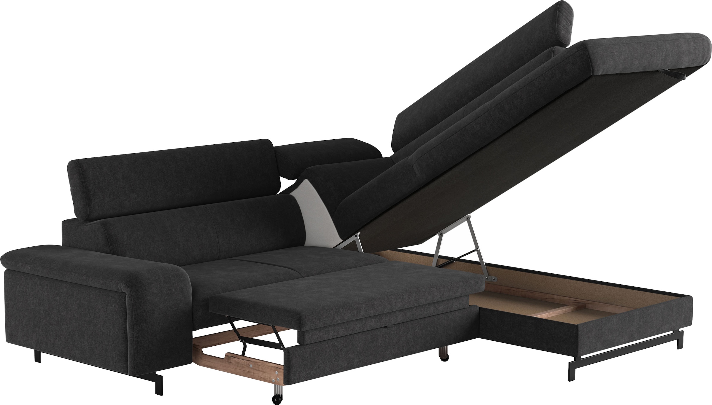 COTTA Ecksofa »Emma L-Form«, mit Kopfteilverstellung, wahlweise mit Bettfunktion & Bettkasten