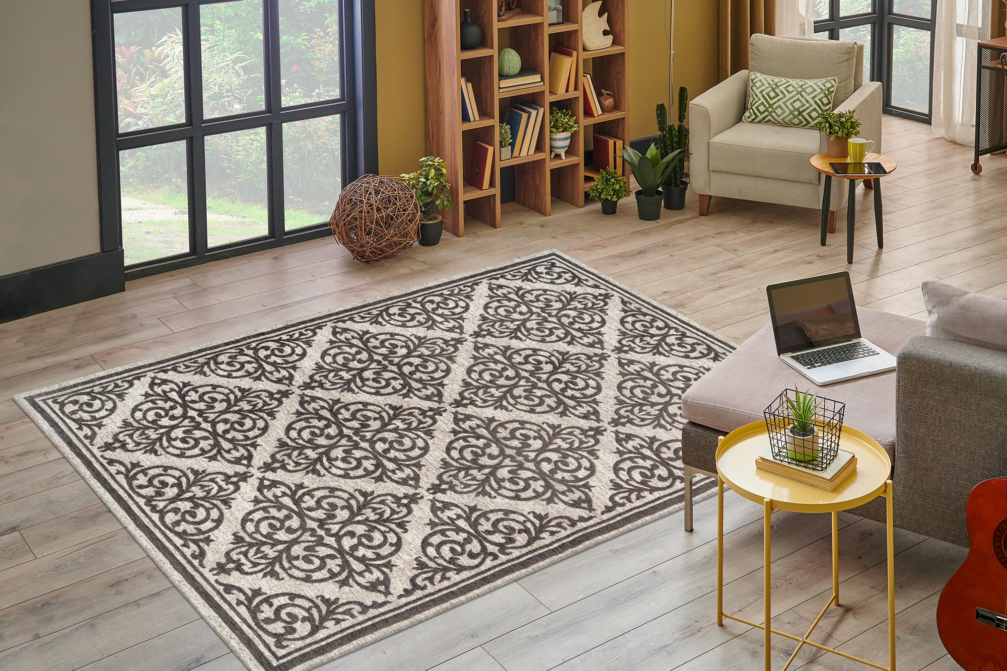 Kayoom Teppich »Davis 125«, rechteckig, 12 mm Höhe, edles Design, pflegeleicht, neutrale Farben