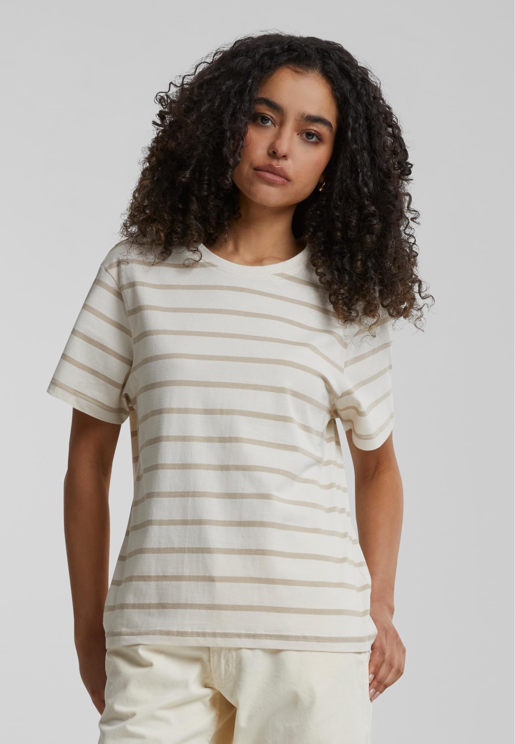 URBAN CLASSICS T-Shirt »Urban Classics Damen Ladies Striped Boxy Tee« 1 Stk. tlg.