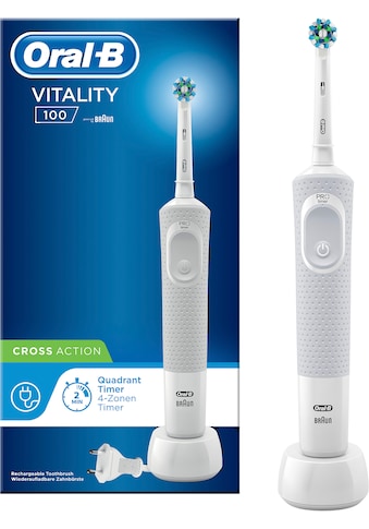 Oral B Elektrische Zahnbürste »Vitality 100 CrossAction Weiß«, 1 St. Aufsteckbürsten kaufen