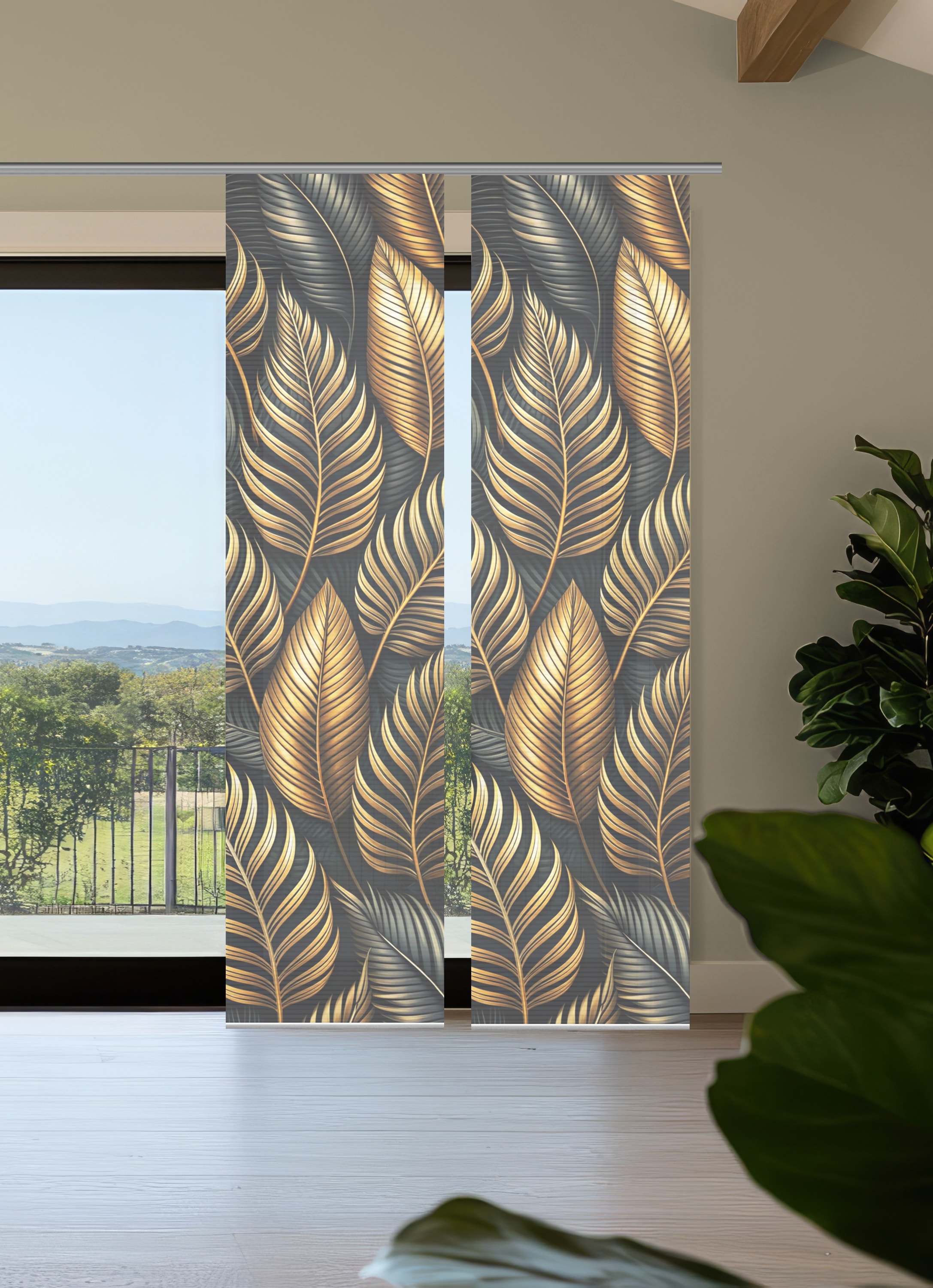 HOME in green Schiebegardine »ZEDRIC« Paneelwagen 2 Stk. tlg. Bambusoptik, günstig online kaufen