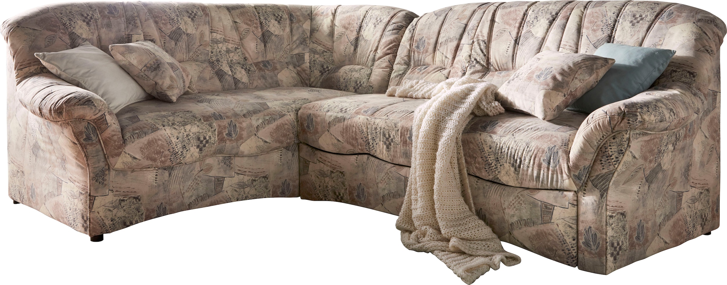 DOMO collection Ecksofa »Bahia, zeitlos und elegant, bequeme Armlehnen, L-F günstig online kaufen