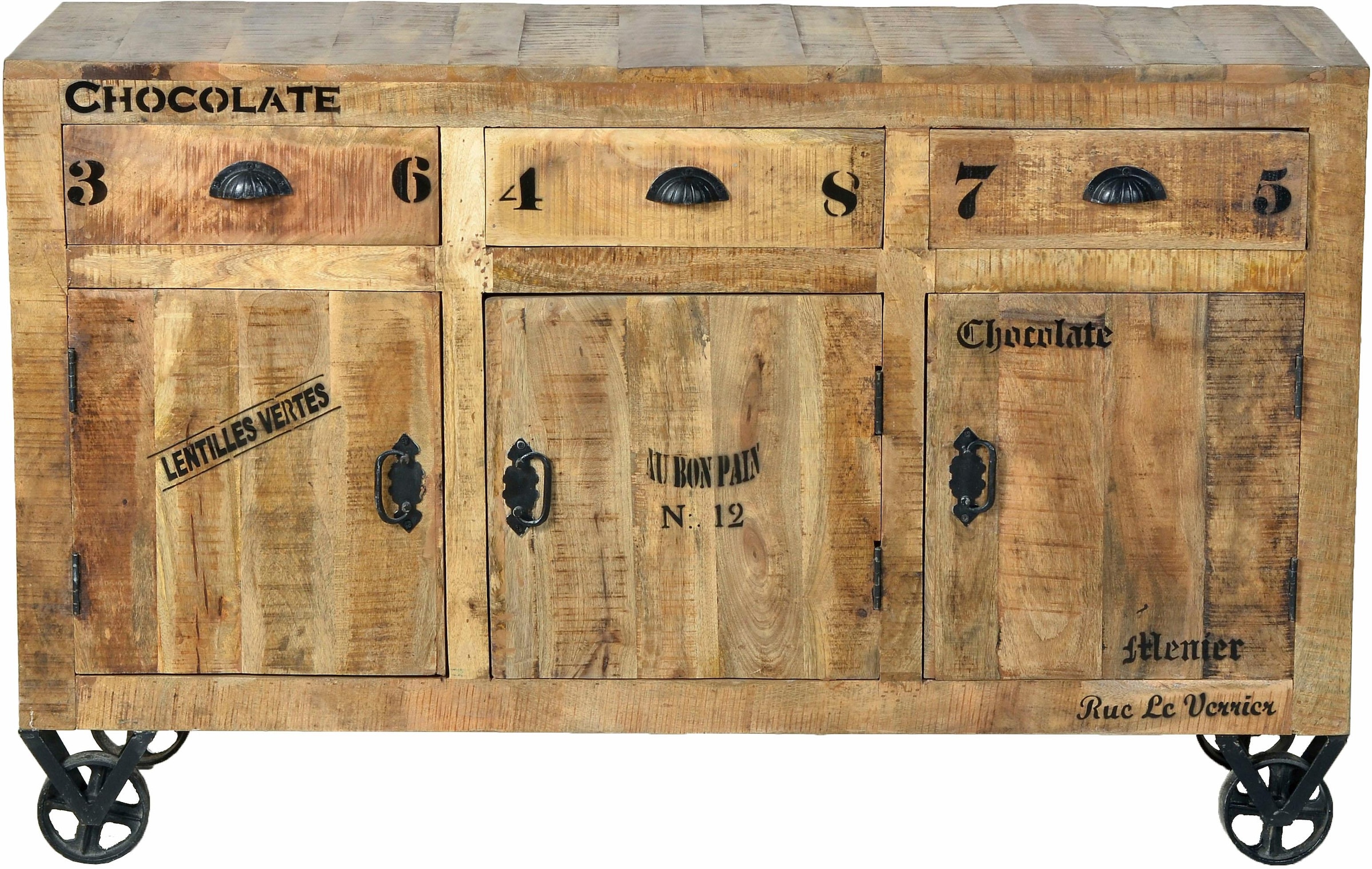 SIT Sideboard »Rustic«, Design, 140 im Rechnung Breite Shabby Chic, Vintage bestellen cm, auf Factory