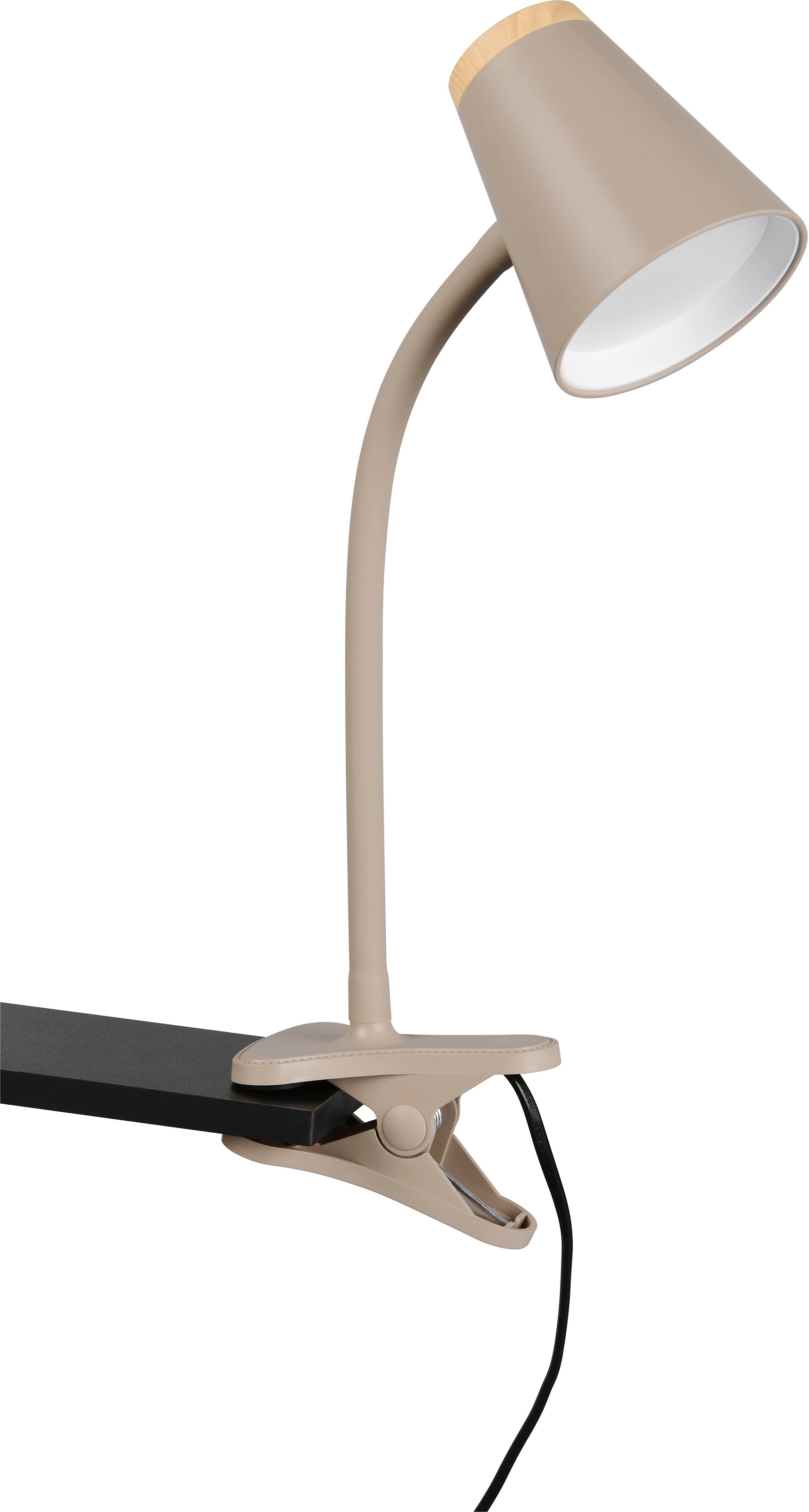 REALITY Leuchten LED Klemmtischleuchte »PONGO, LED Klemmleuchte mit Kabel und Kippschalter, 4,5W 500 Lumen«, 1 flammig, Leuchtmittel LED-Board | LED fest integriert, 3000K warmweiß, verstellbare Klemmleuchte, Klammer 1-3 cm weit, H.33cm