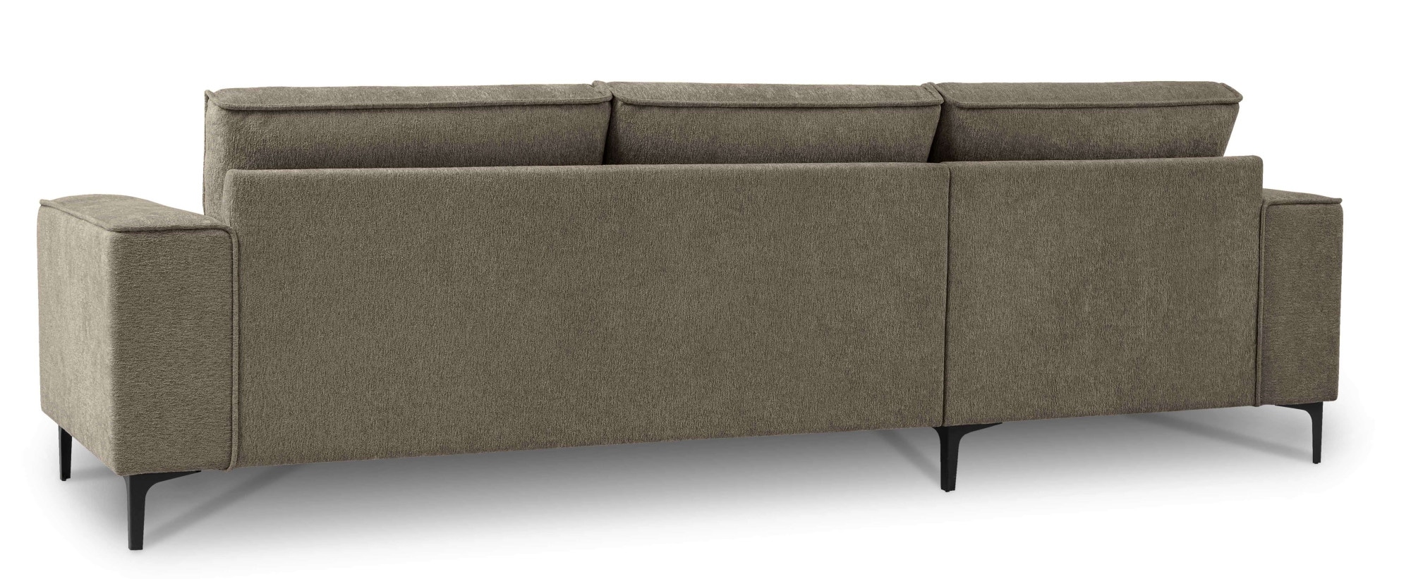 Places of Style Ecksofa »Polsterecke Oland, Struktur, Flachgewebe, Luxus-Microfaser, Boucle«, L-Form, 280 cm, Wellenunterfederung, Skandi-Design, Metallfüße