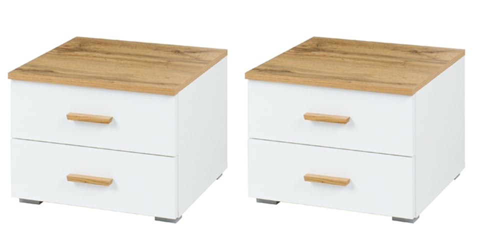 INOSIGN Nachttisch »Nachttische Fabella (2 Stücke), BxTxH 46,4x40,8x35 cm«, (Set, 2 Stücke), Nachttische (SET) mit 2 Schubladen