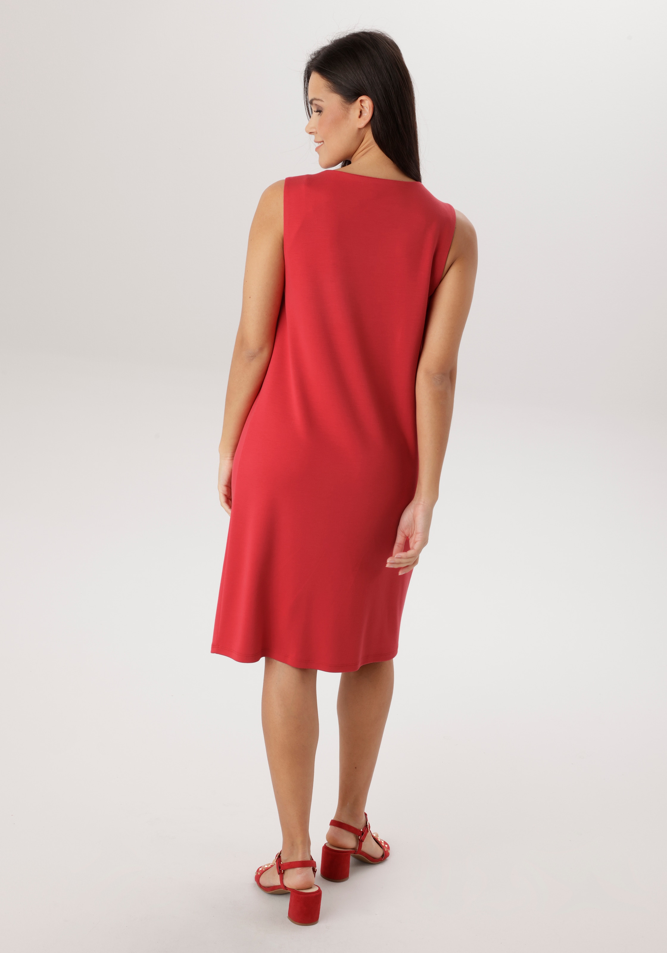 Aniston SELECTED Jerseykleid mit raffinierten Ausschnitt und Bindebänder
