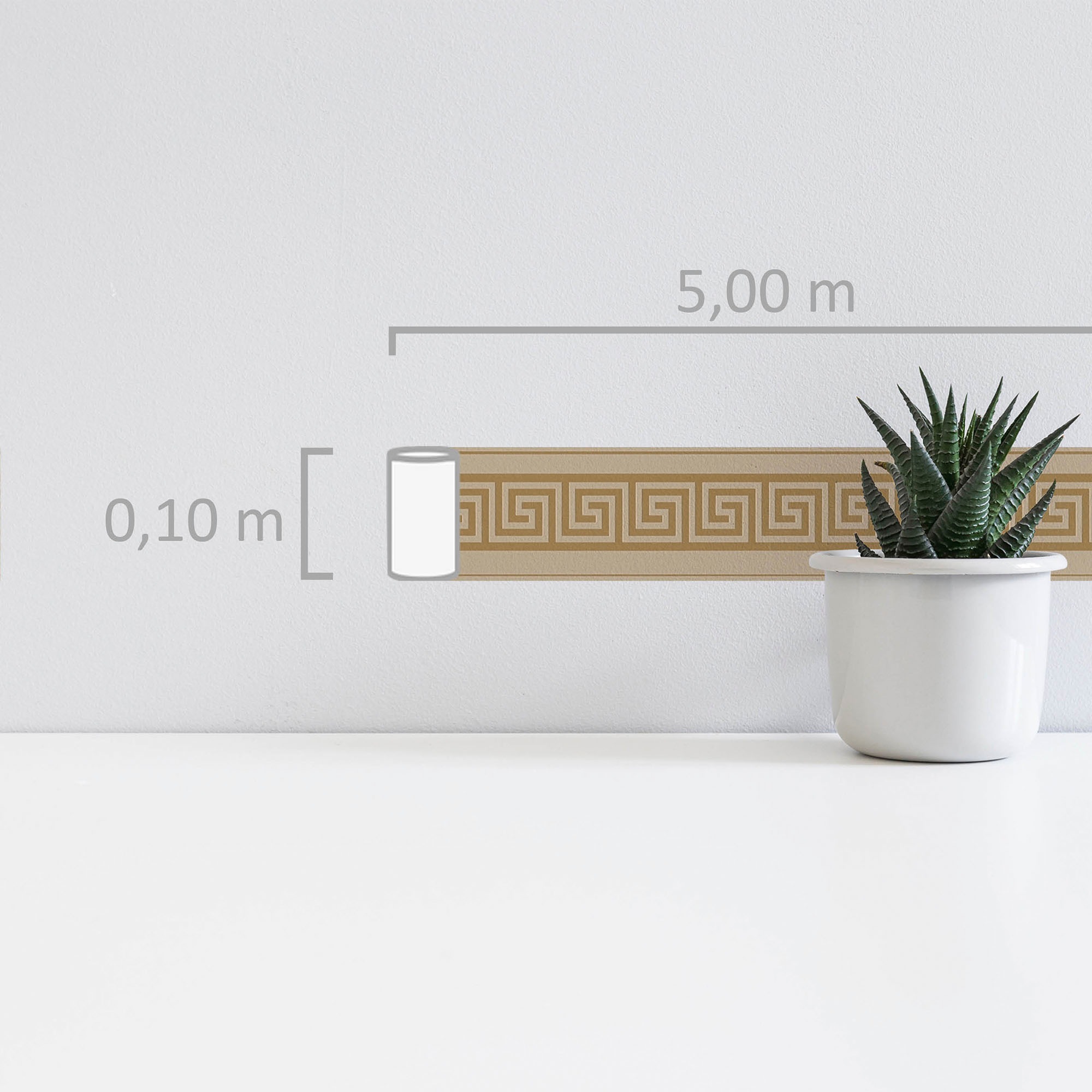 A.S. Création Bordüre »Only Borders 11«, geometrisch-grafisch-Motiv, Tapete Bordüre Geometrische Bordüre Metallic Borte Wohnzimmer Flur