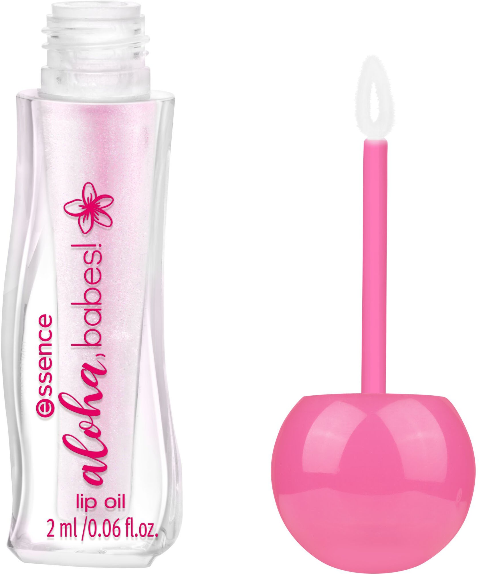 Essence Lipgloss »aloha, babes! lip oil«, (Set, 4 tlg.), Nährende, glänzende Formel, sanfter Glitzereffekt, Kokosnussduft.