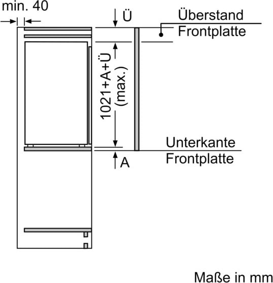 BOSCH Einbaukühlschrank »KIL32ADF0«, KIL32ADF0, 102,1 cm hoch, 55,8 cm breit