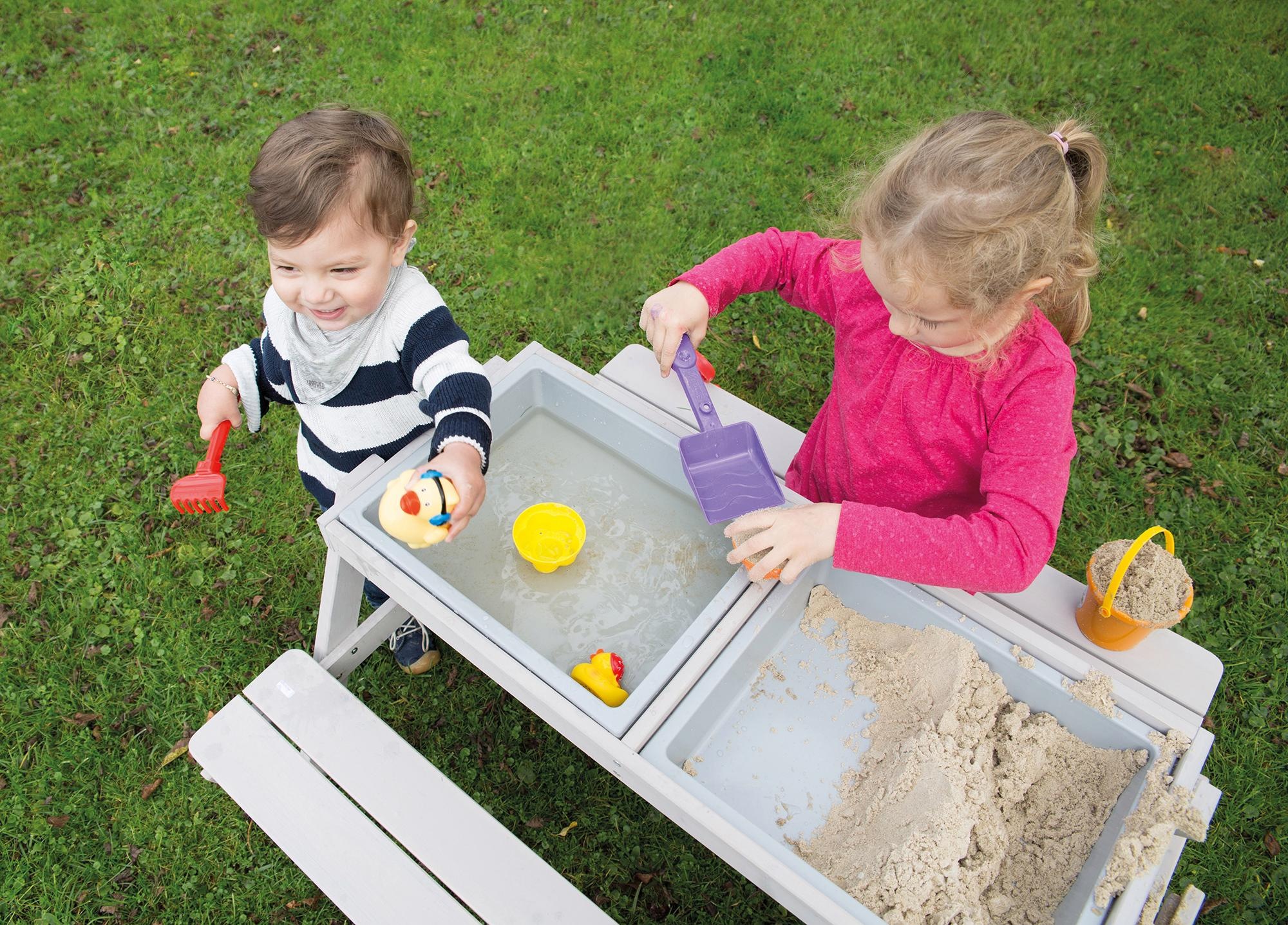 minderwertig roba® Kindersitzgruppe »Picknick Outdoor for bestellen Spielwannen, auf 4 Deluxe mit Raten grau«