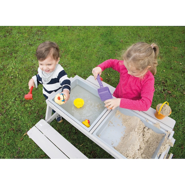 roba® Kindersitzgruppe »Picknick for 4 Outdoor Deluxe mit Spielwannen,  grau« auf Raten bestellen