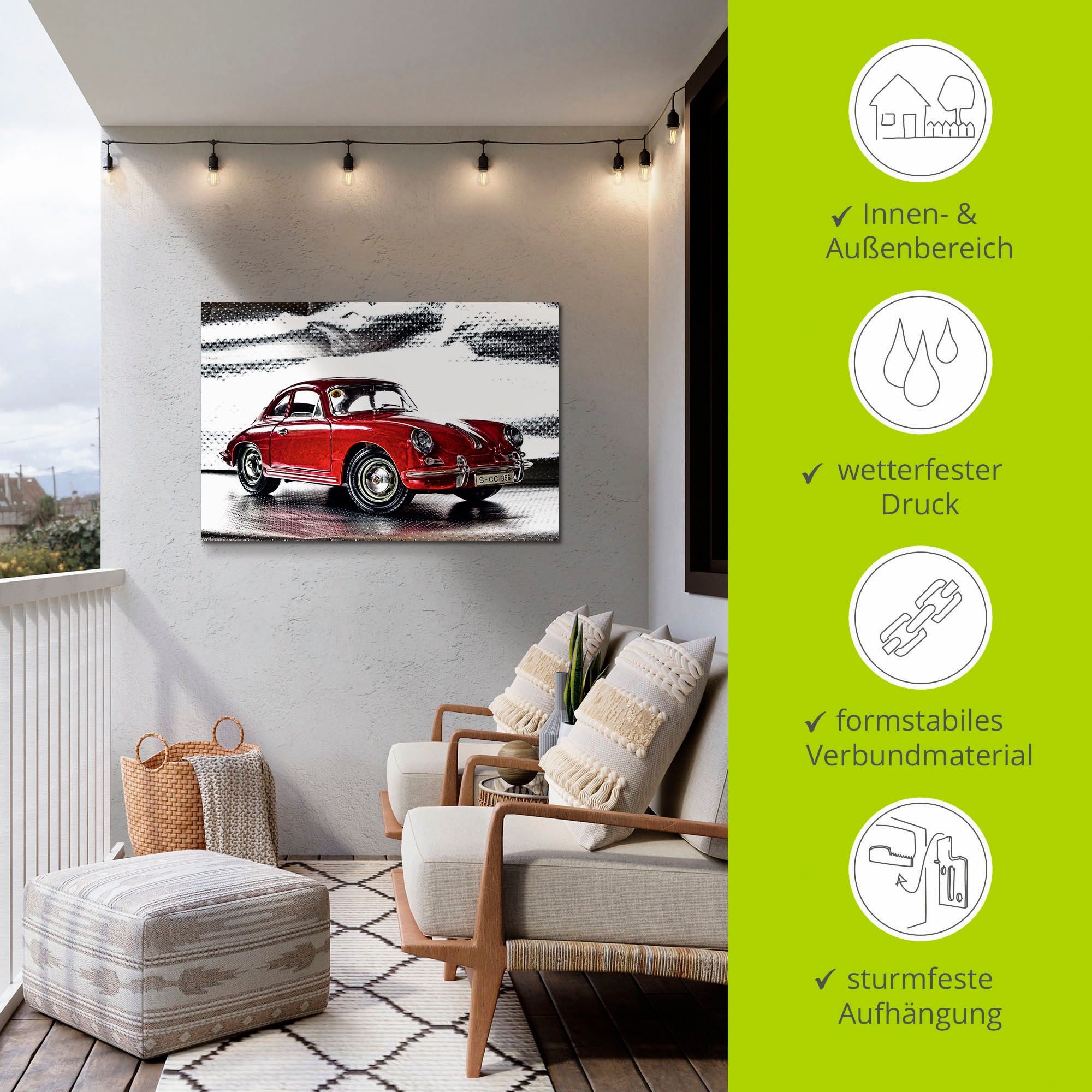 Artland Wandbild »Klassiker - Der Porsche 356«, Auto, (1 St.), als Alubild, Outdoorbild, Leinwandbild, Poster, Wandaufkleber