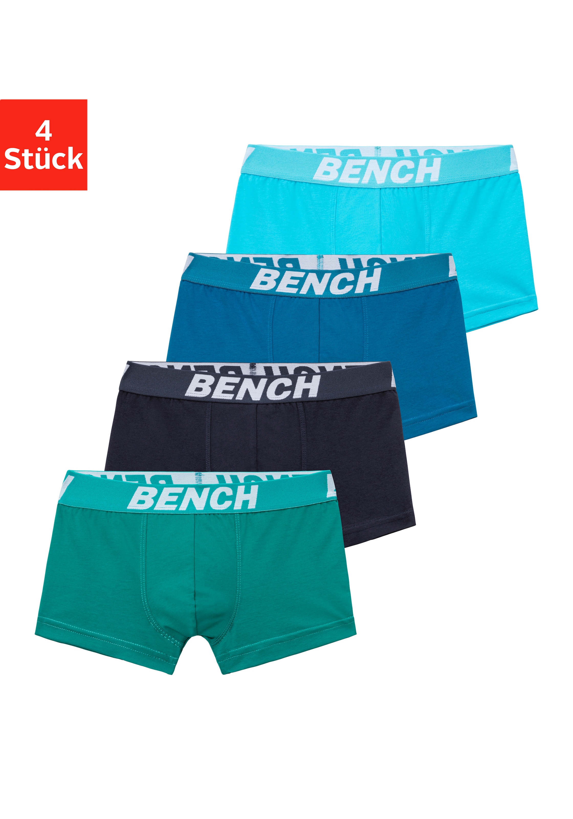 Bench. Boxer »Boxershorts für Jungen« Packung, 4 Stk. mit Bench Schriftzug günstig online kaufen