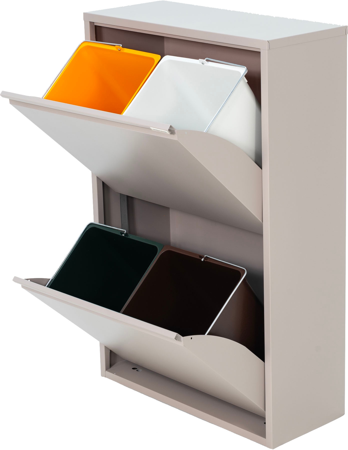 Spinder Design Mülltrennsystem »GIGI 4« Stahl-Abfalltrennsystem mit 4x 18,5-Liter-Inneneimern