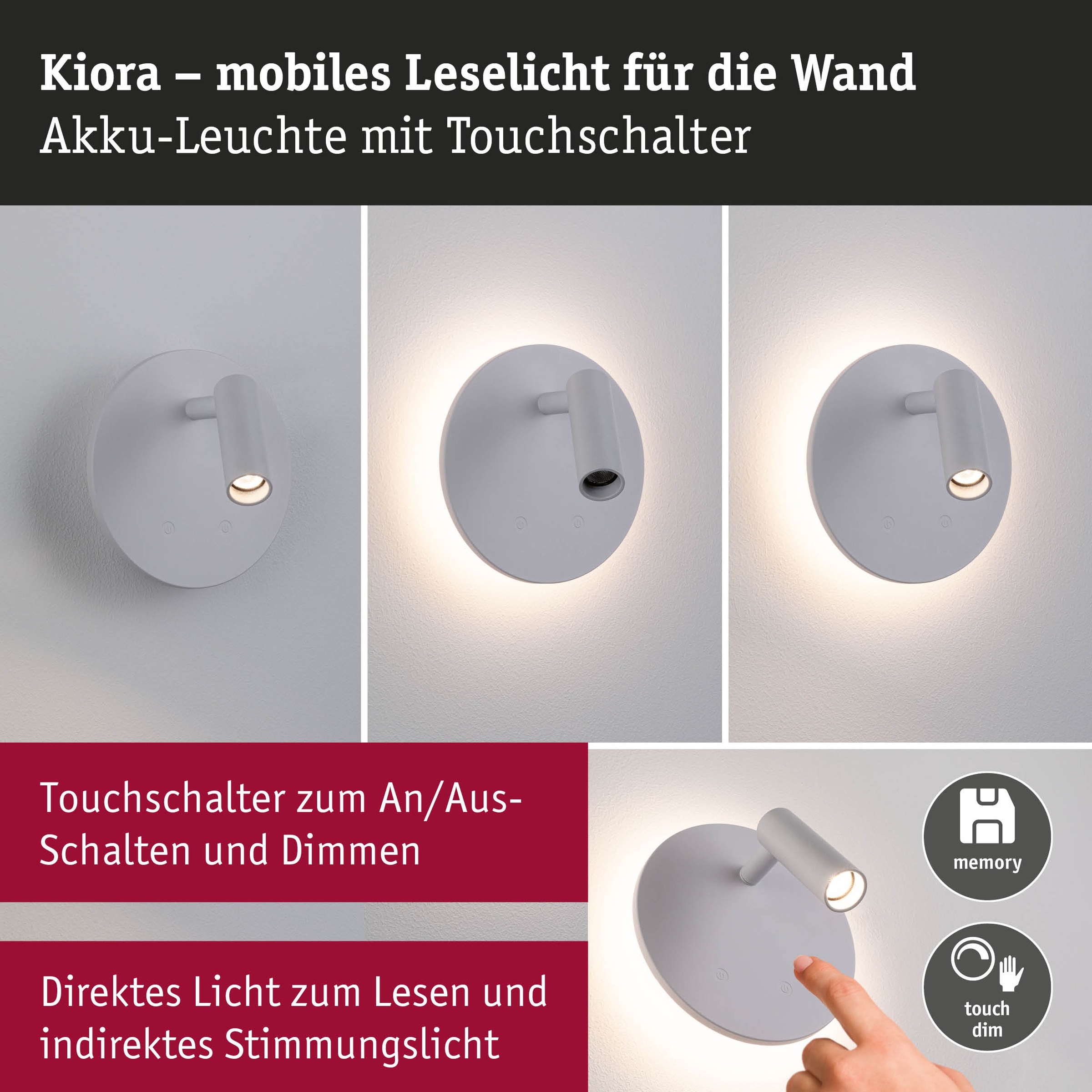 Paulmann LED Wandleuchte »Kiora 1,3W« LED-Modul 1 Stk. Dimmbar