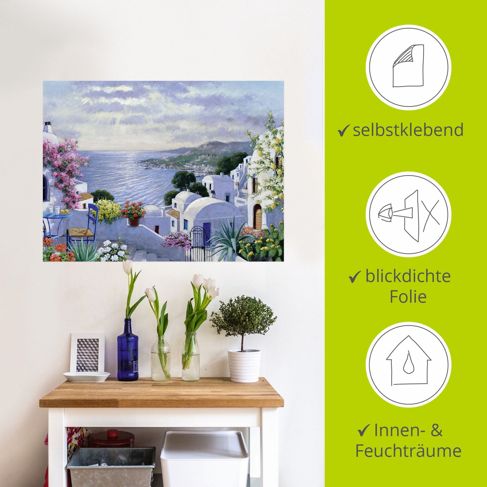 Artland Wandbild »Funkelndes Griechenland«, Gewässer, (1 St.), als Leinwandbild, Poster, Wandaufkleber in verschied. Größen