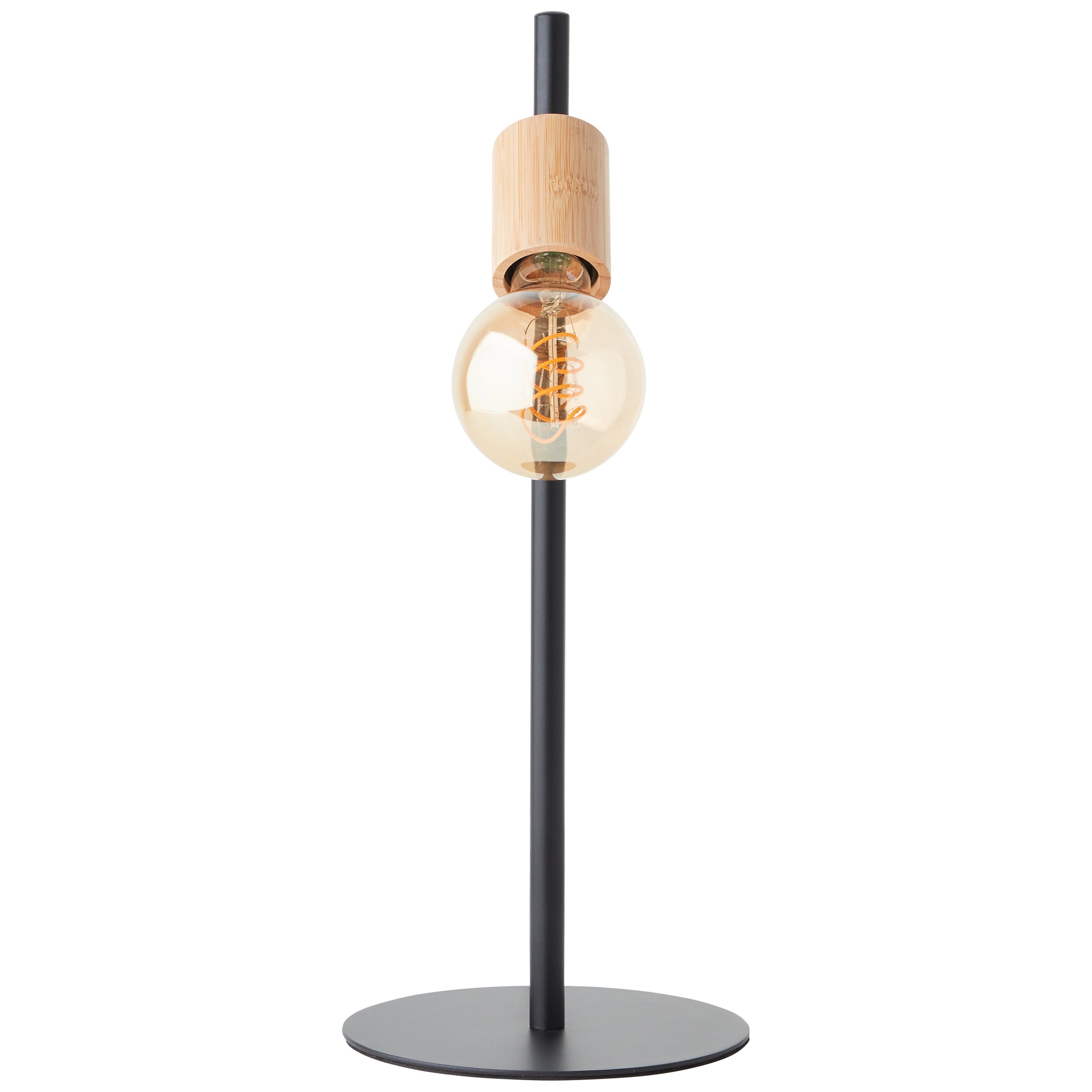 Brilliant Tischleuchte »Tiffany«, 1 flammig, Leuchtmittel E27 | ohne Leuchtmittel, Höhe 45 cm, E27, Metall/Bambus, schwarz matt/natur