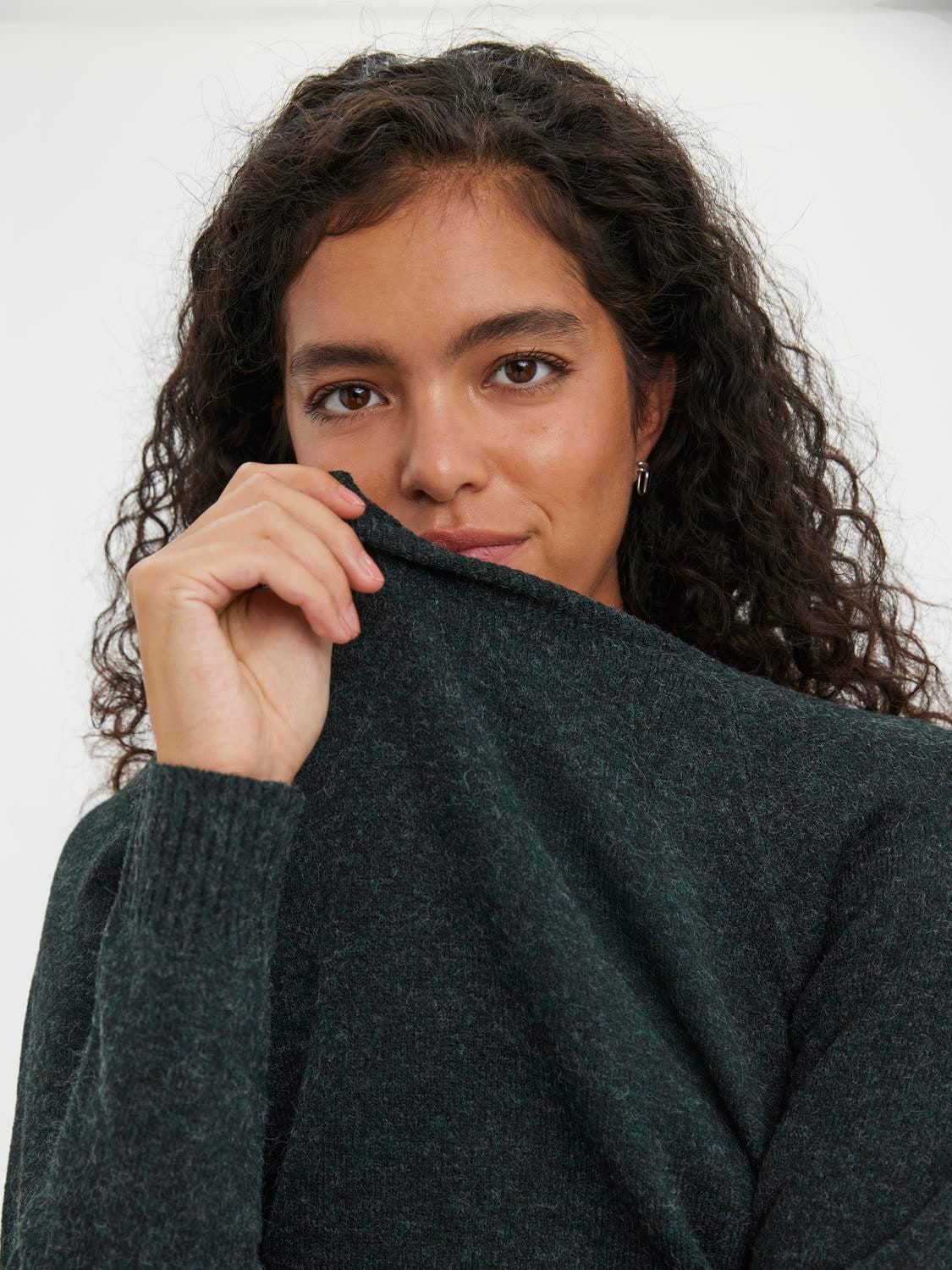 Vero Moda Rundhalspullover »VMDOFFY LS O-NECK BLOUSE GA NOOS« Materialmix, regular fit