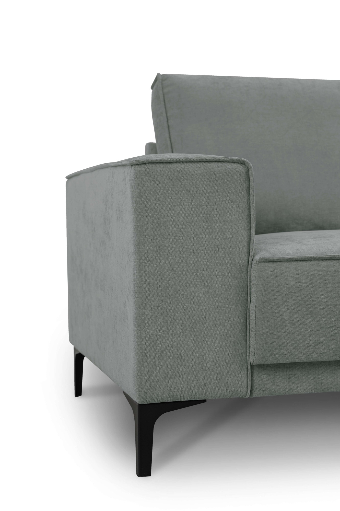 Places of Style Ecksofa »Polsterecke Oland, Struktur, Flachgewebe, Luxus-Microfaser, Boucle«, L-Form, 289 cm, Wellenunterfederung, Skandi-Design, Metallfüße