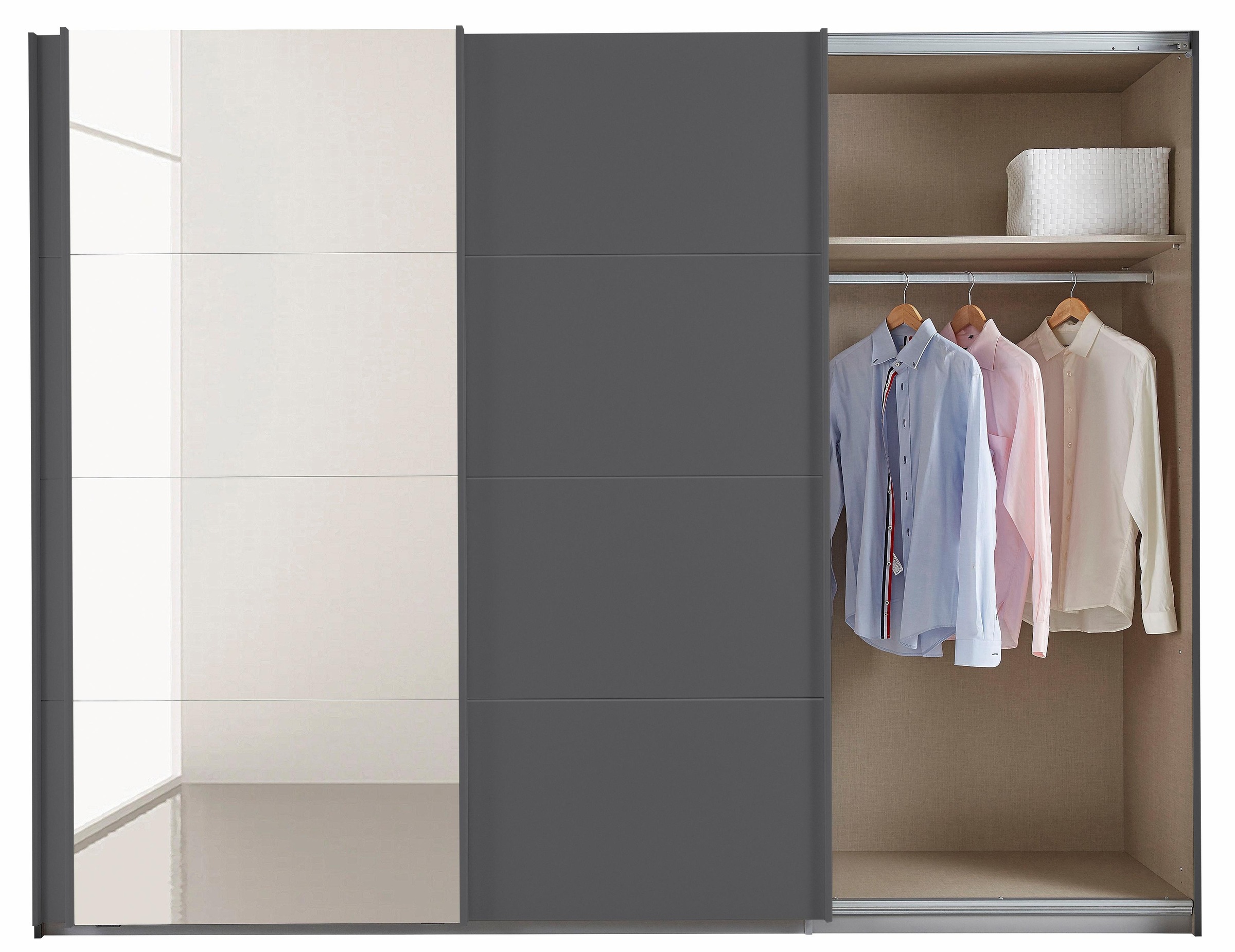 rauch Schwebetürenschrank »Kleiderschrank Schrank Garderobe Schlafzimmerschrank TUBONA«, inkl. Schubkasteneinsatz und zusätzlichen Einlegeböden MADE IN GERMANY
