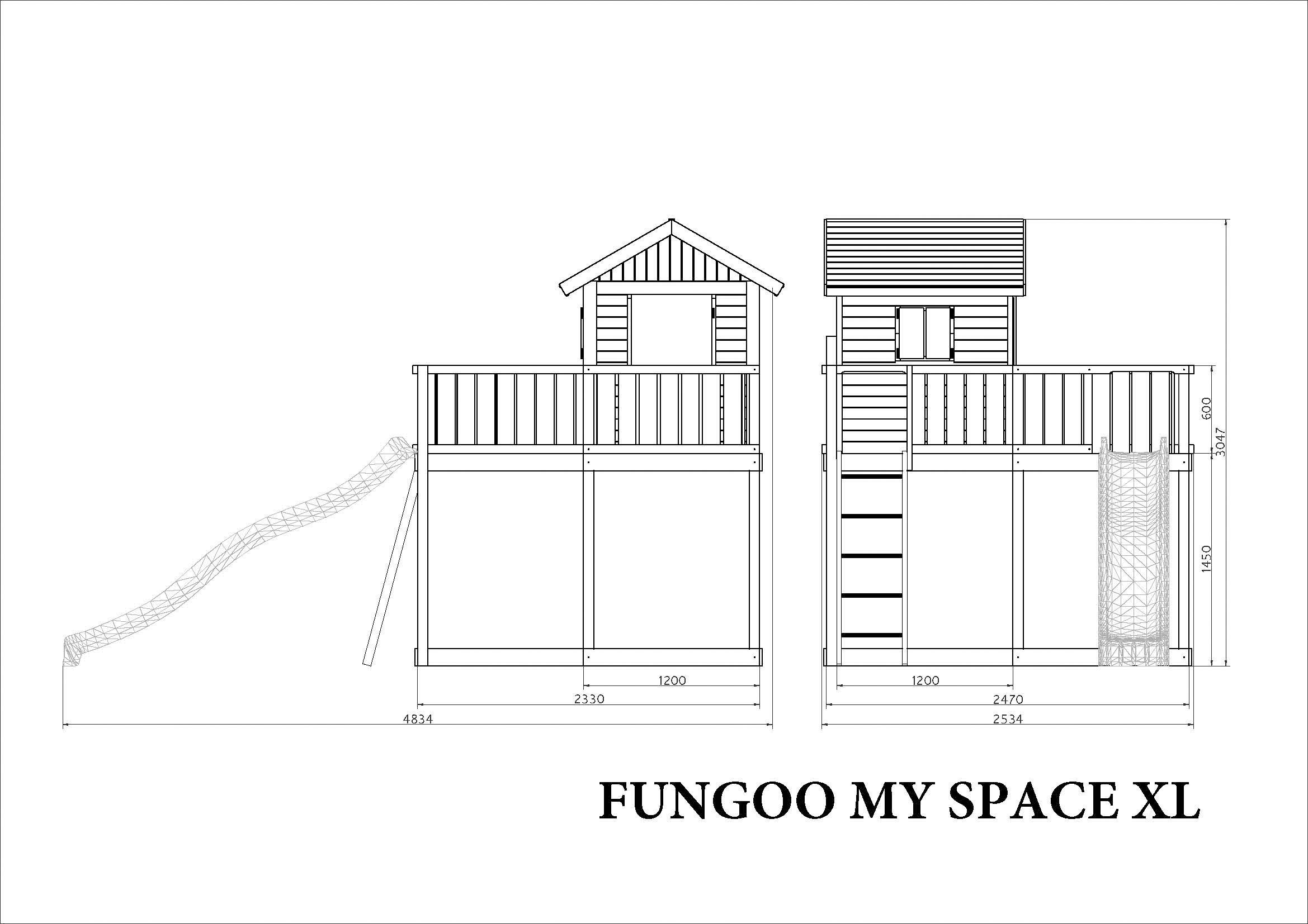 FUNGOO Spielturm »My SPACE XL«, mit Schaukel & Rutsche