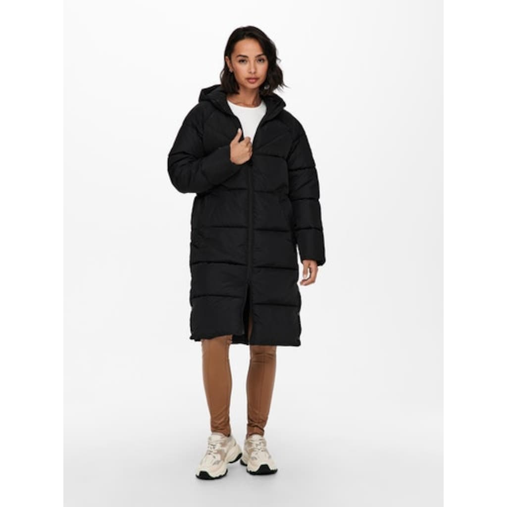 ONLY Steppmantel »ONLAMANDA LONG PUFFER COAT«, mit Kapuze