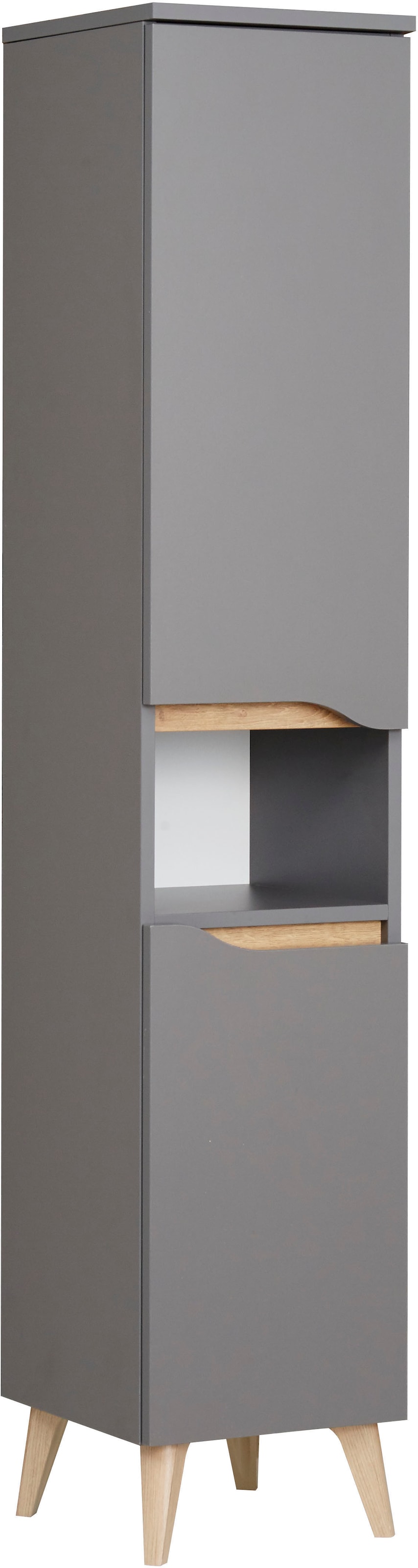 Saphir Badmöbel-Set »Quickset 3-teilig, Waschbeckenunterschrank mit LED-Spiegel«, (3 St.), mit Midischrank, inkl. Türdämpfer, 4 Türen, 1 Nische, Bad-Set