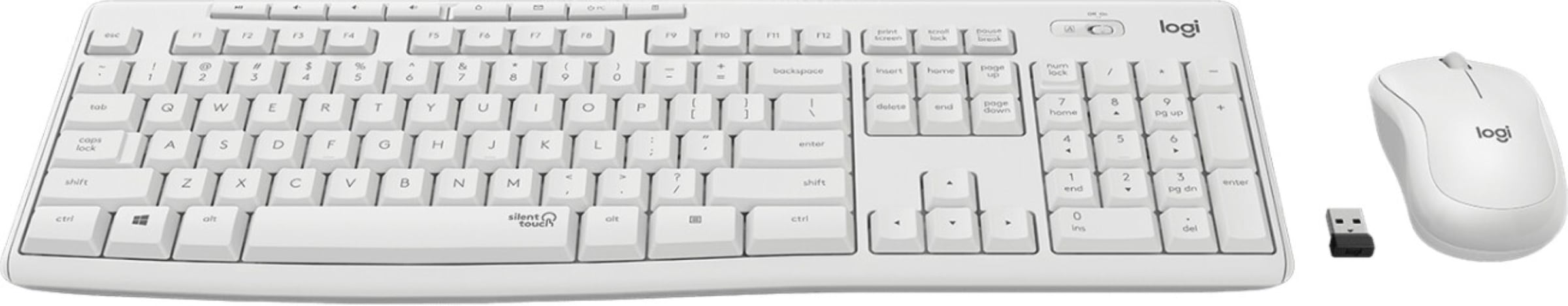 Logitech Tastatur »MK295 Silent Wireless Combo - OFF WHITE - CH - CENTRAL«