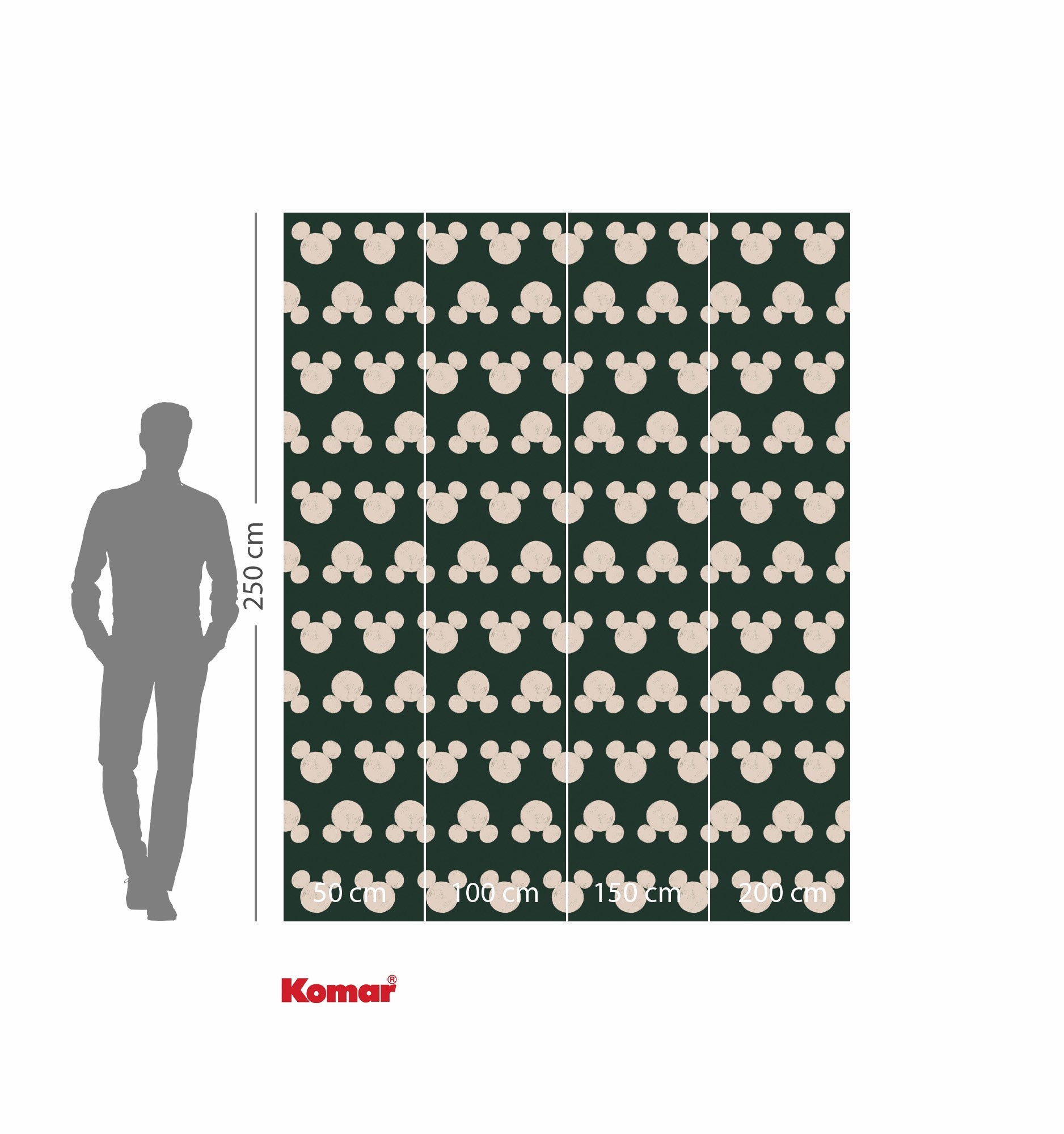Komar Kindertapete »Disney Mickey Mouse Green Heads«, bedruckt