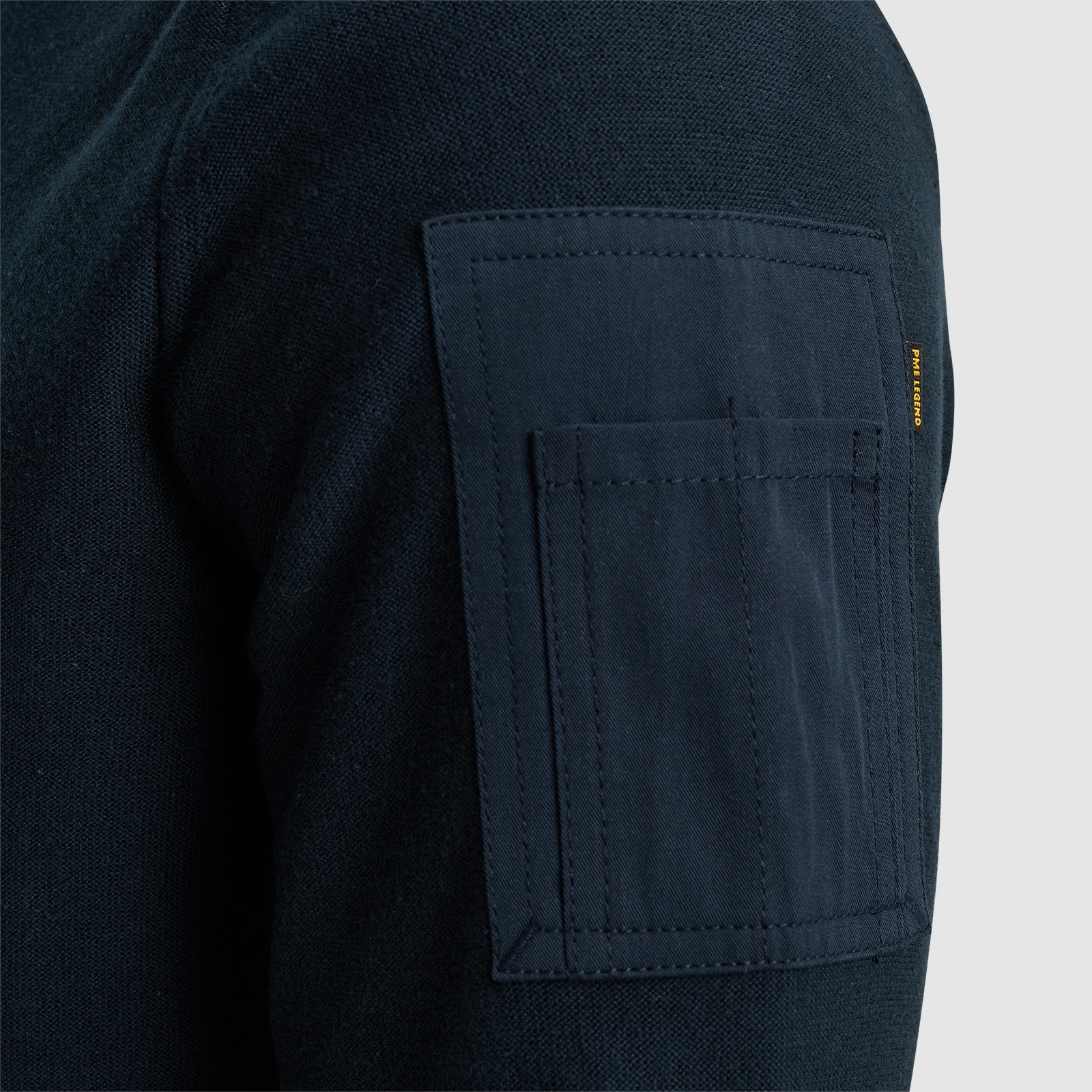 PME LEGEND Rundhalspullover mit Logo Stickerei