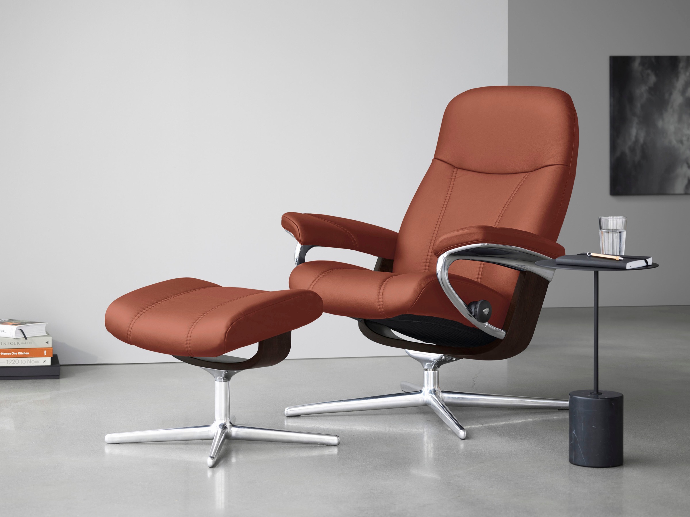 Stressless "Consul" Set, Relaxsessel mit Hocker, mit Hocker, mit Cross Base günstig online kaufen
