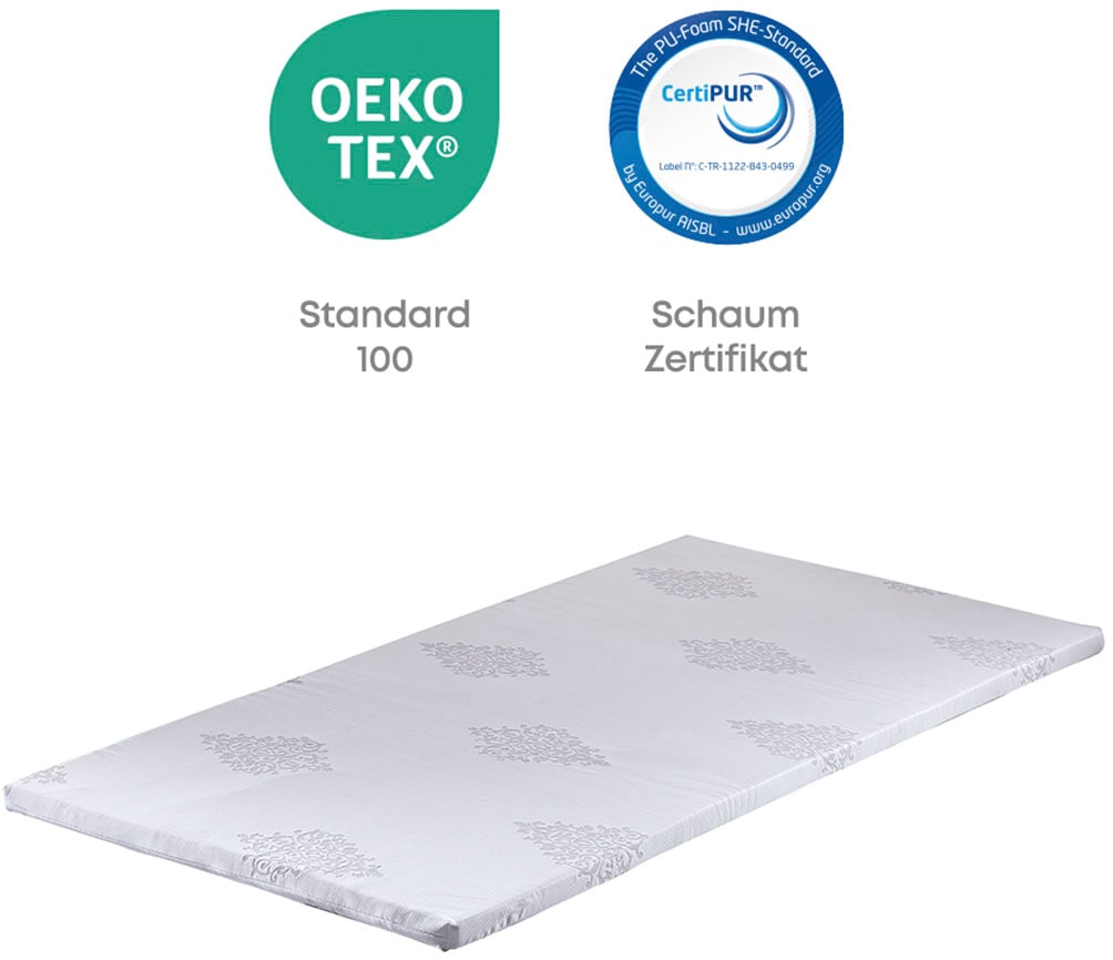Yatas Bedding Topper »Topper Visco, Topper 90x200, 200x200 cm & weitere Größen«, (1 St.), Boxspringbett, Allergiker geeignet (Hausstauballergiker)