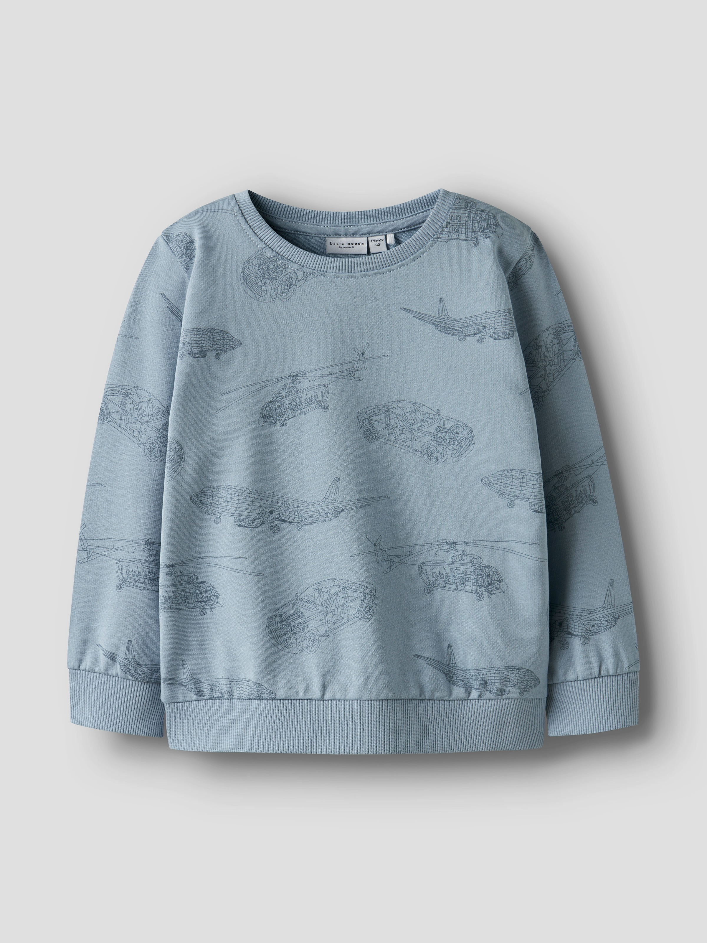 Name It Sweatshirt »NMMVARON für Jungen mit Alloverprint und Rippbündchen«, bedruckt, casual, regular fit, Baumwolle, Rundhals
