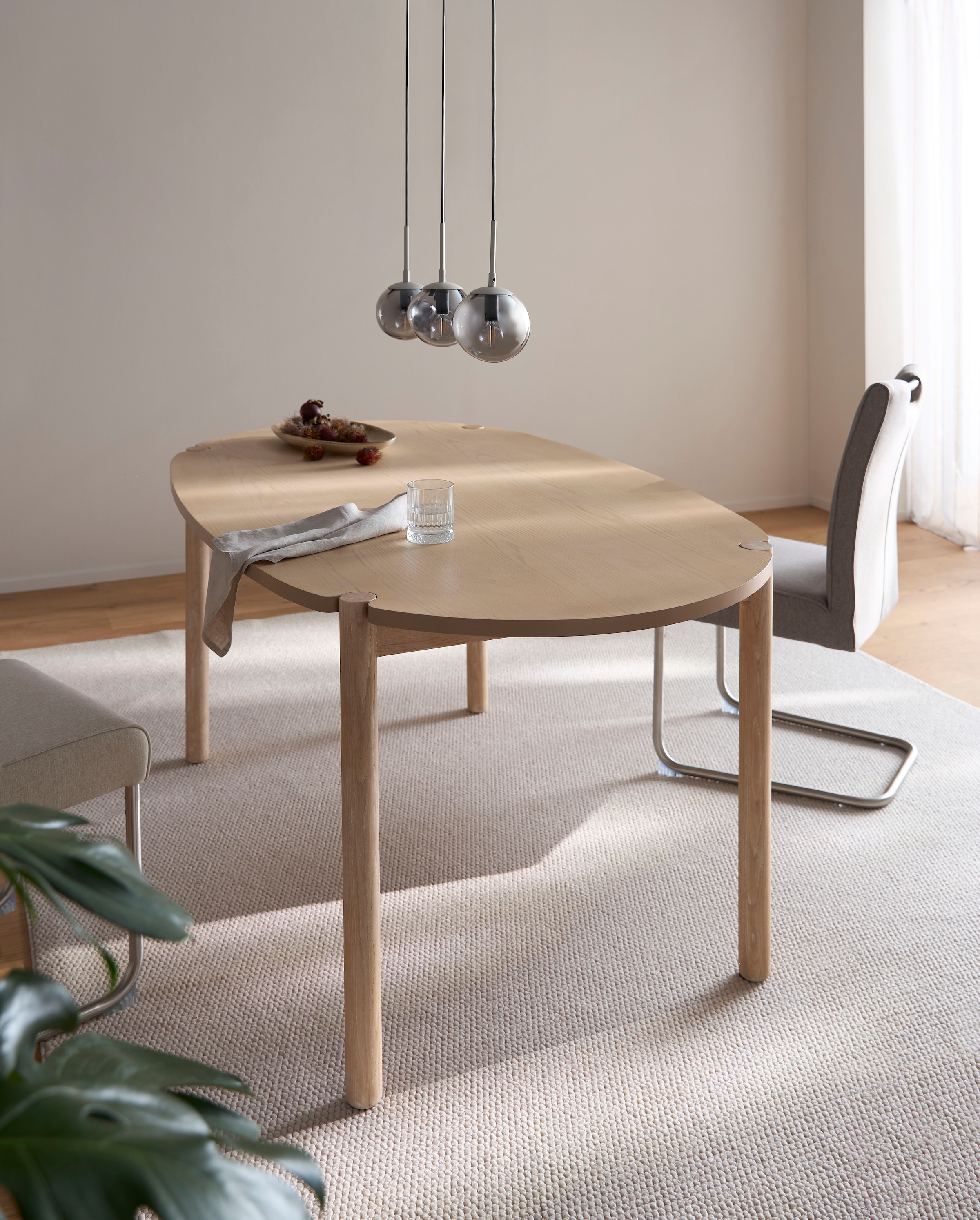 s.Oliver Pendelleuchte »ANJELLA, Hängelampe beige exkl. E14, warm grey (beige) + smoke Glas« E14 1 Stk. warmweiß - kaltweiß mit mundgeblasenen Glas Lampenschirmen in rauchgrau, 150 x 60 x 8,5 cm