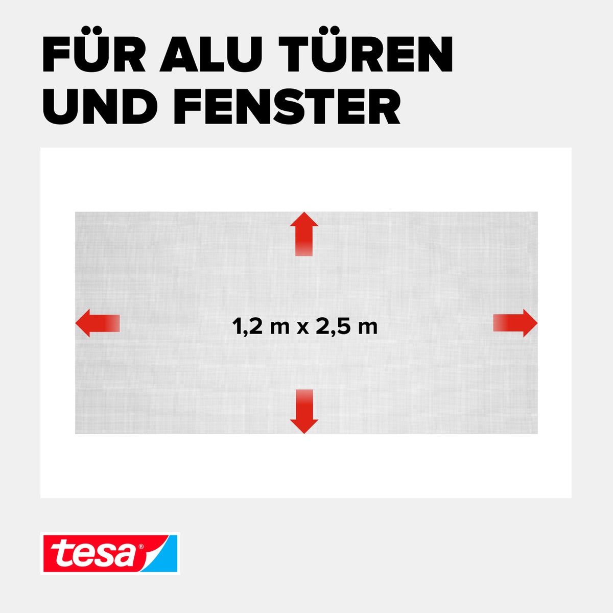 tesa Fliegengitter-Gewebe »Insect Stop Fliegengitter Ersatzrolle Clear View 1.2 m x 2.5 m«, Mückennetz für Fenster & Türen - Ersatz-Rolle