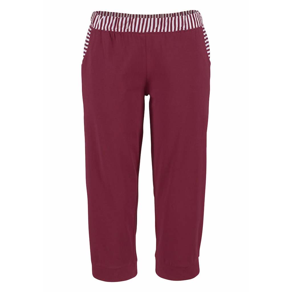 H.I.S Capri-Pyjama, (2 tlg.), mit geringeltem T-Shirt und legerer Hose