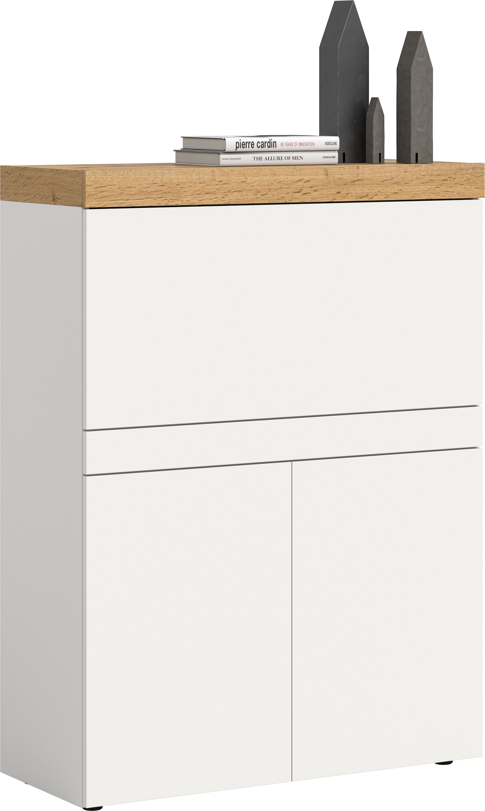 OTTO home Sekretär »MAMBO, Höhe 122cm, Home-Office-Schreibtisch, PC-Schrank« 2 Türen, 1Klappe, 7 Fächer, 1 Schubkasten, 3 höhenverstellbare Böden,  Multifunktional mit viel Stauraum, klappbare Tischfläche