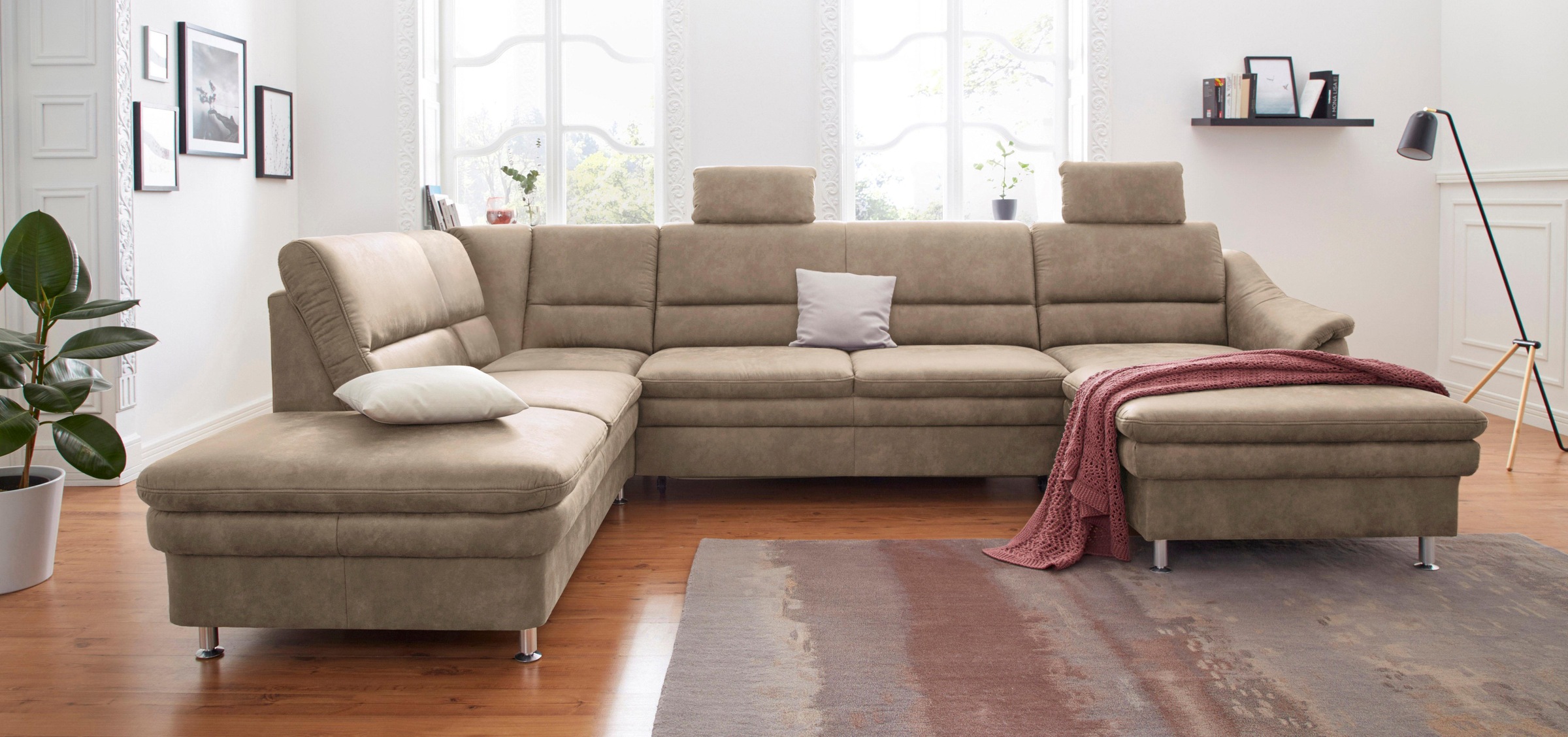 sit&more Wohnlandschaft »Cardoso U-Form« mit Federkern und Kopfstützen, mit günstig online kaufen