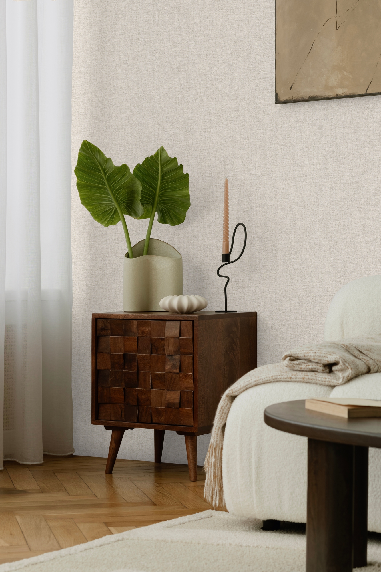 CosmoLiving by Cosmopolitan Vliestapete »Metallic Weave – Struktur-Unitapete« matt strukturiert Elegante Struktur-Vliestapete mit Metallic-Effekt