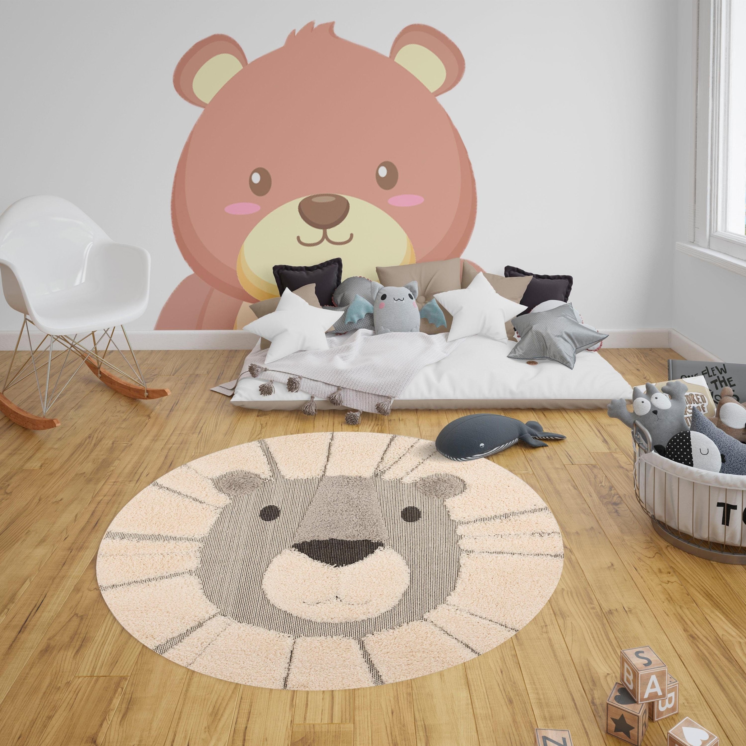 HANSE Home Kinderteppich »Lion Lucky«, rund, 22 mm Höhe, Kinderteppich, Spielteppich, Kinderzimmer, 3D Effekt, Tiermotiv