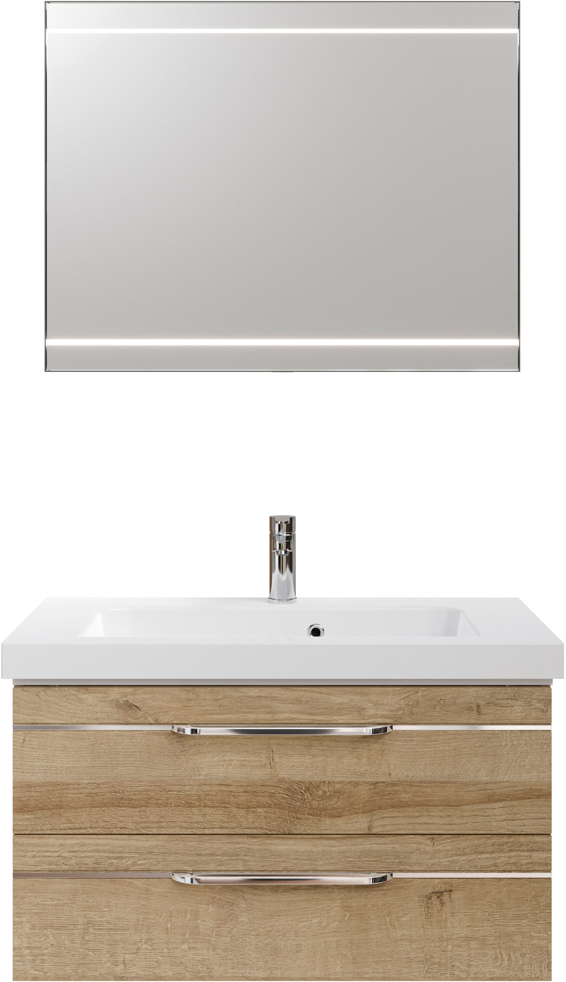 Saphir Badmöbel-Set »Balto 2-teilig Mineralmarmor-Waschtisch mit LED-Spiege günstig online kaufen