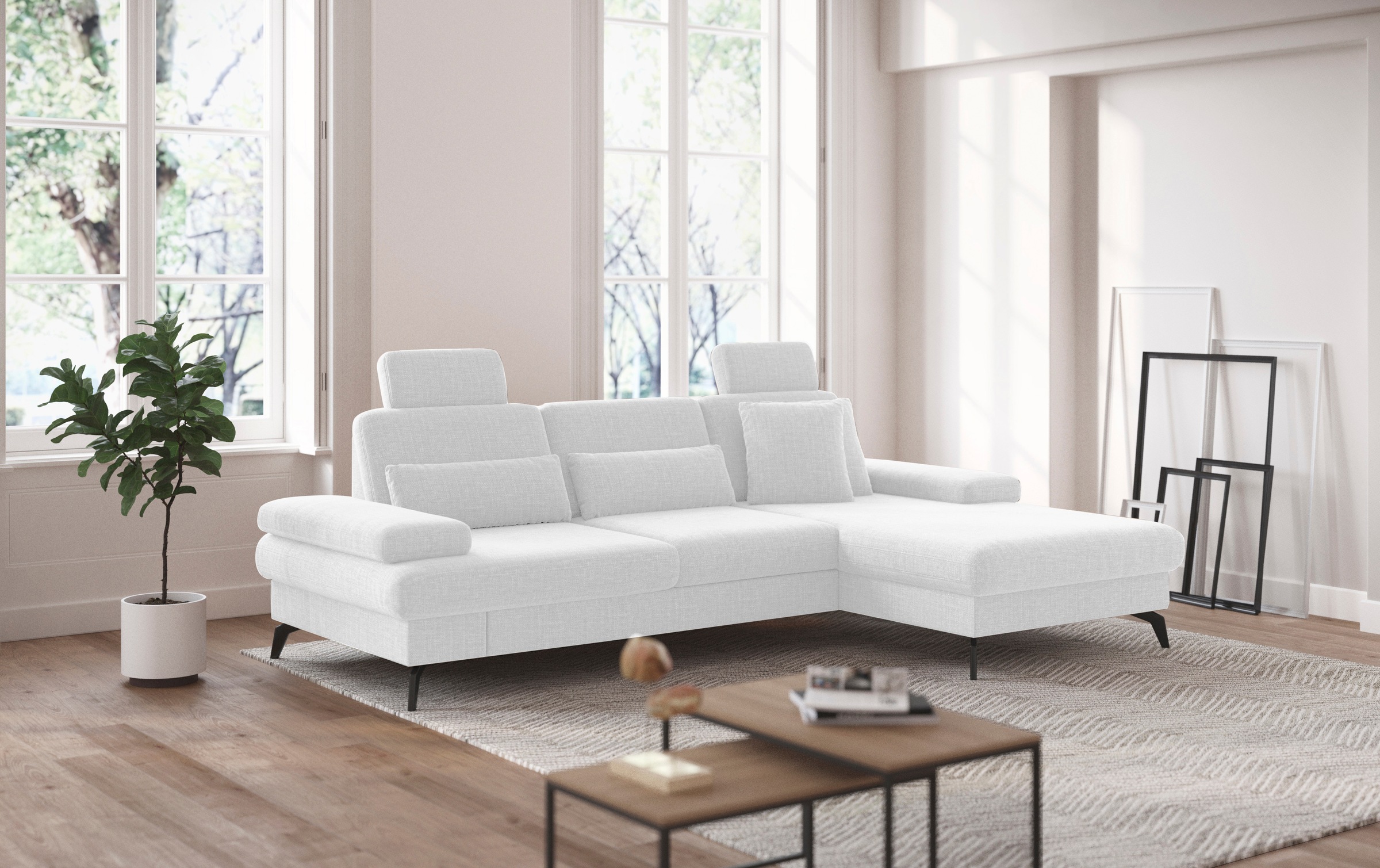 sit&more Ecksofa »Morris L-Form, inkl. Sitztiefenverstellung«, wahlweise mit Armteilverstellung, Bettfunktion & Bettkasten