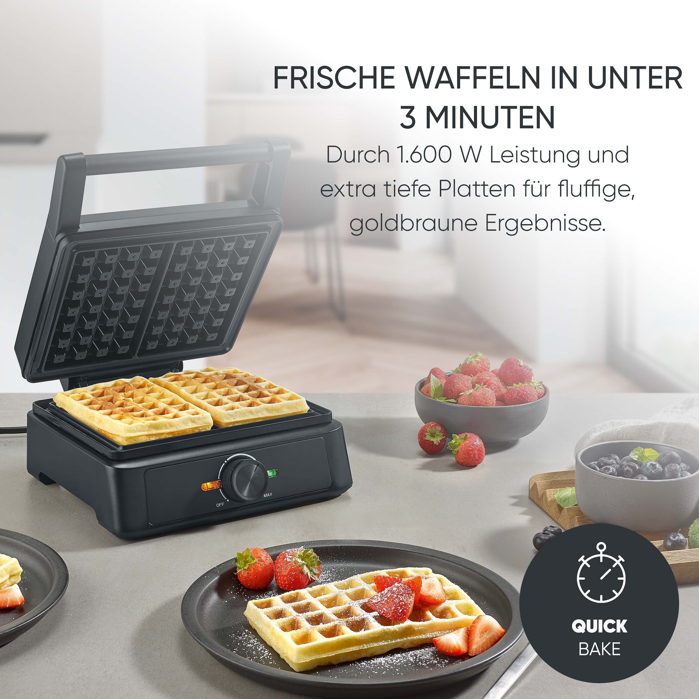 Severin Waffeleisen »WA 2125« 1600 W Belgisches Waffeleisen