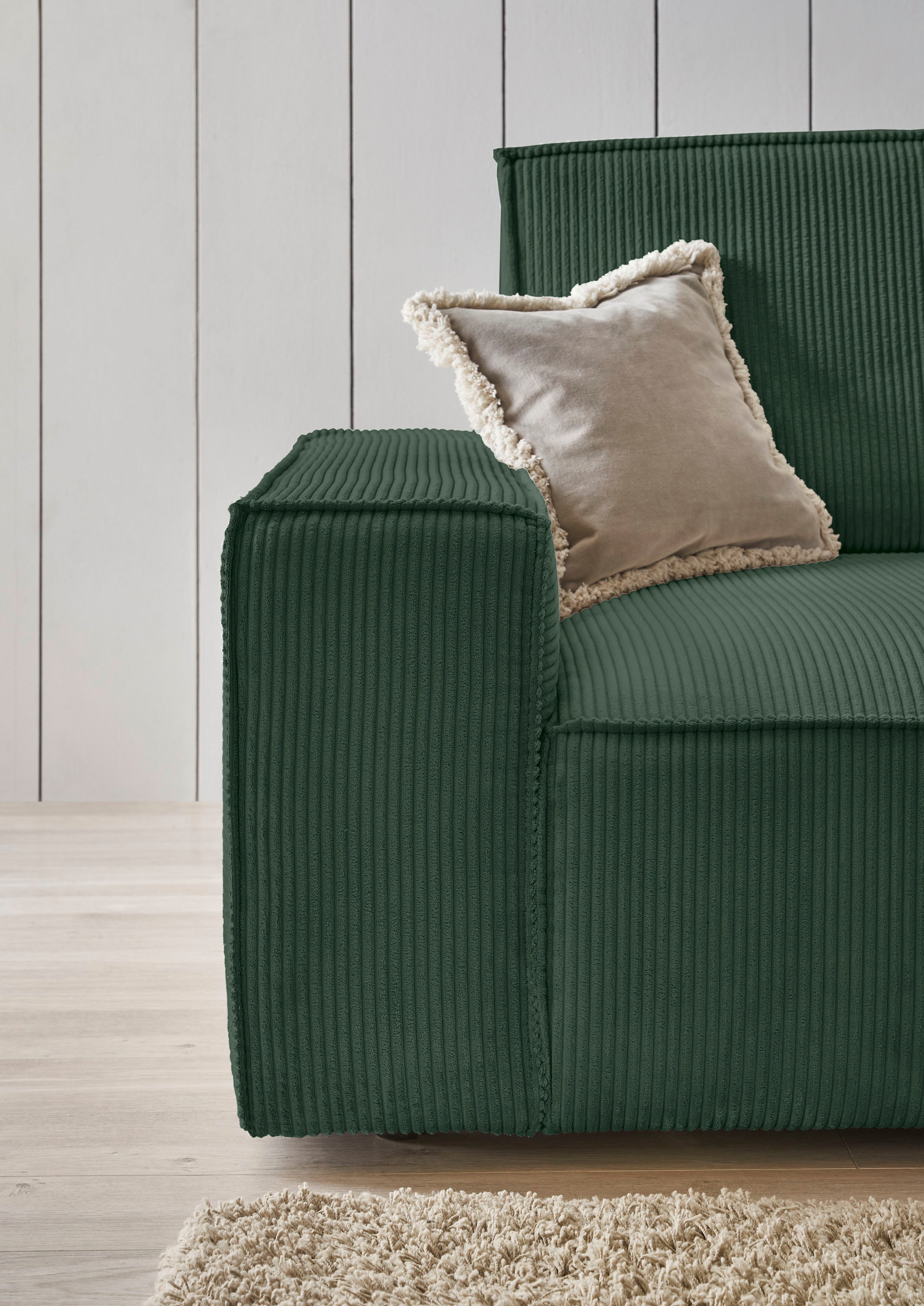 Home affaire Polsterecke »NEU: SHERWOOD XXL tief, L-Form mit Schlaffunktion, Big-Sofa mit Hocker«, (Set, 2 St.), stellbar zum Schlafsofa (Krokodilverbinder), Cord, Leinenoptik