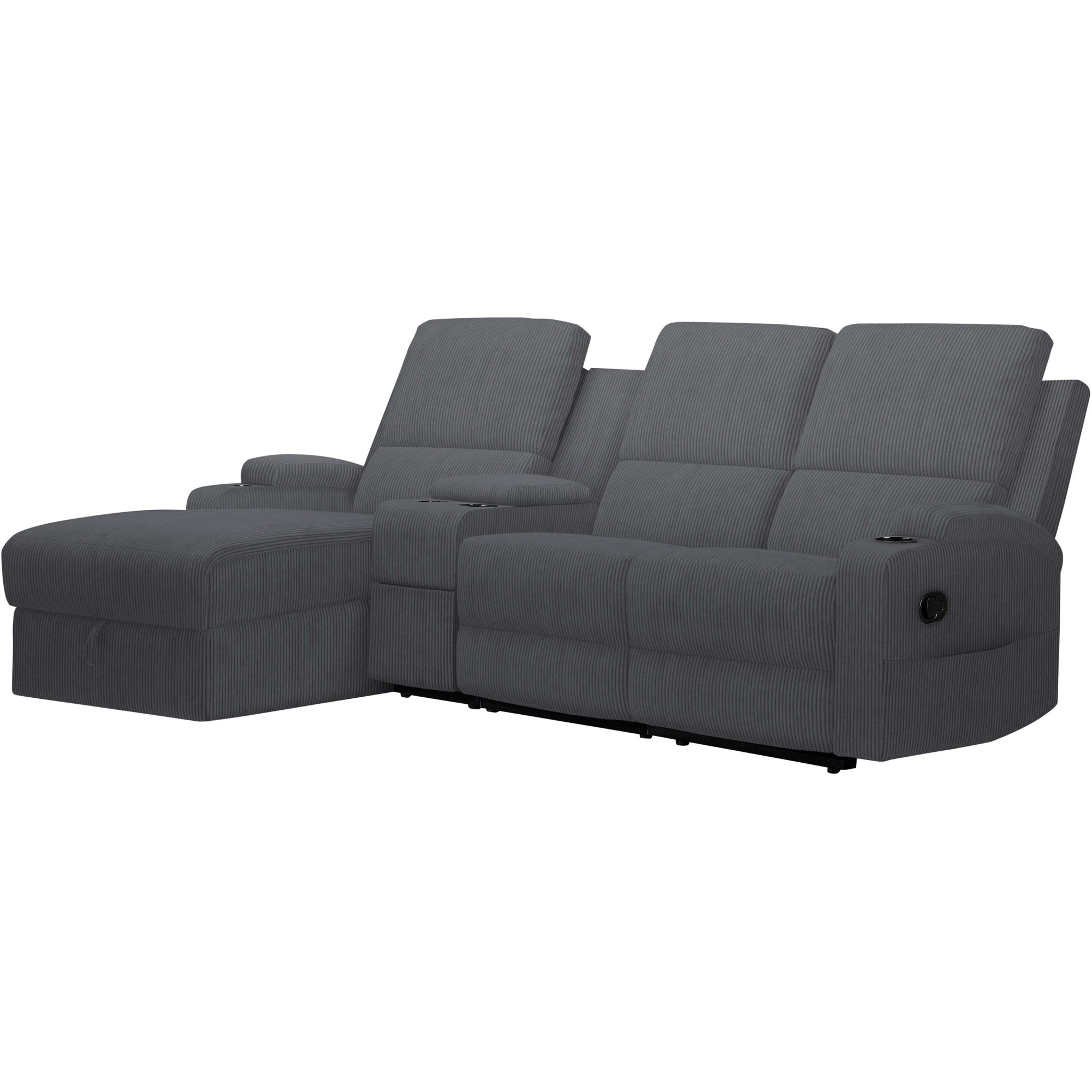 Home affaire Ecksofa »NAPORI Multimediasofa, 3er Kinosessel XXL, L-Form, Cord«, Kinosofa mit Relaxfunktion, Getränkehalter, Staufach und Staukasten