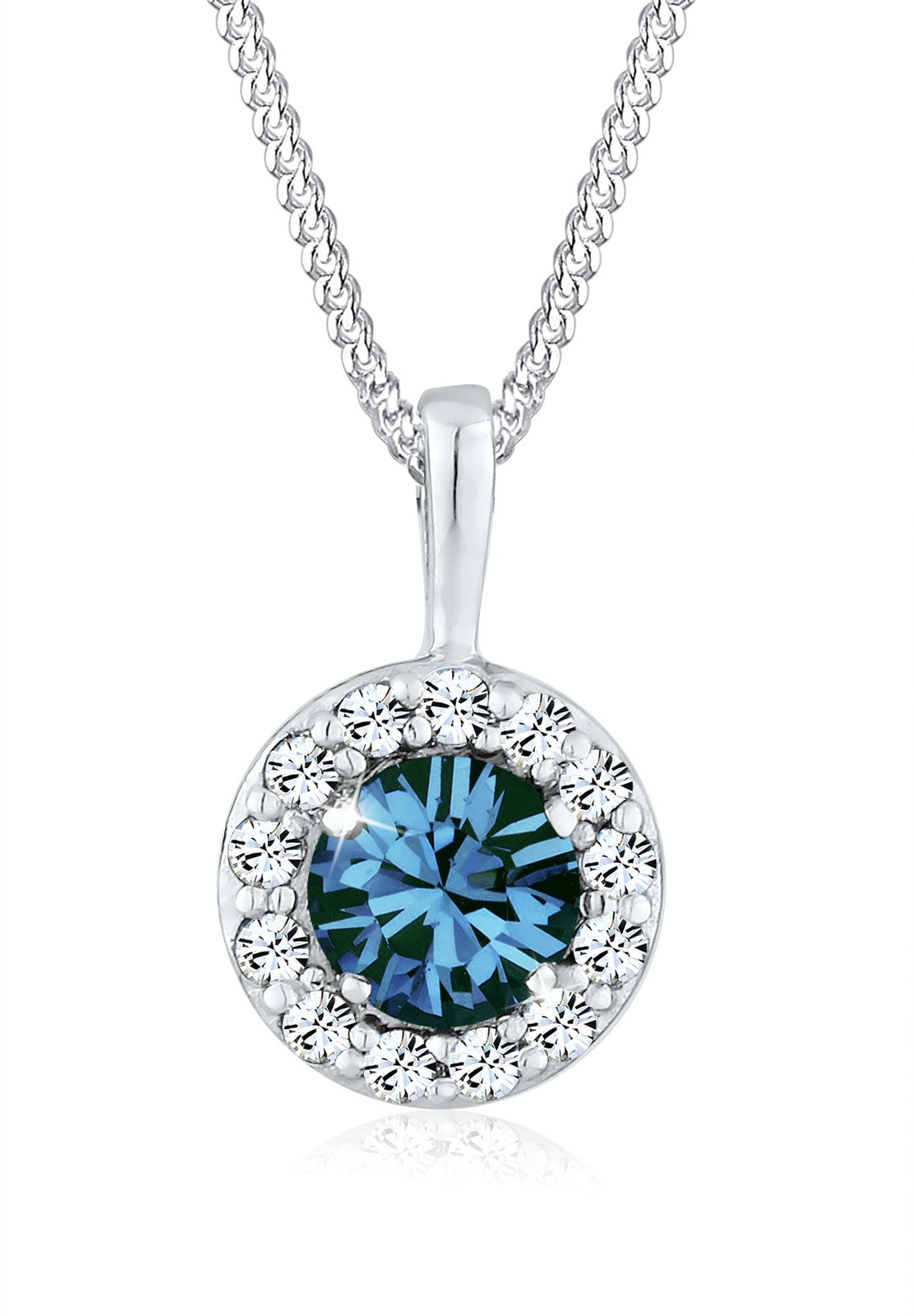 Elli Collierkettchen »Solitär mit Kristallen von Swarovski®Blau 925 Sterling Silber«
