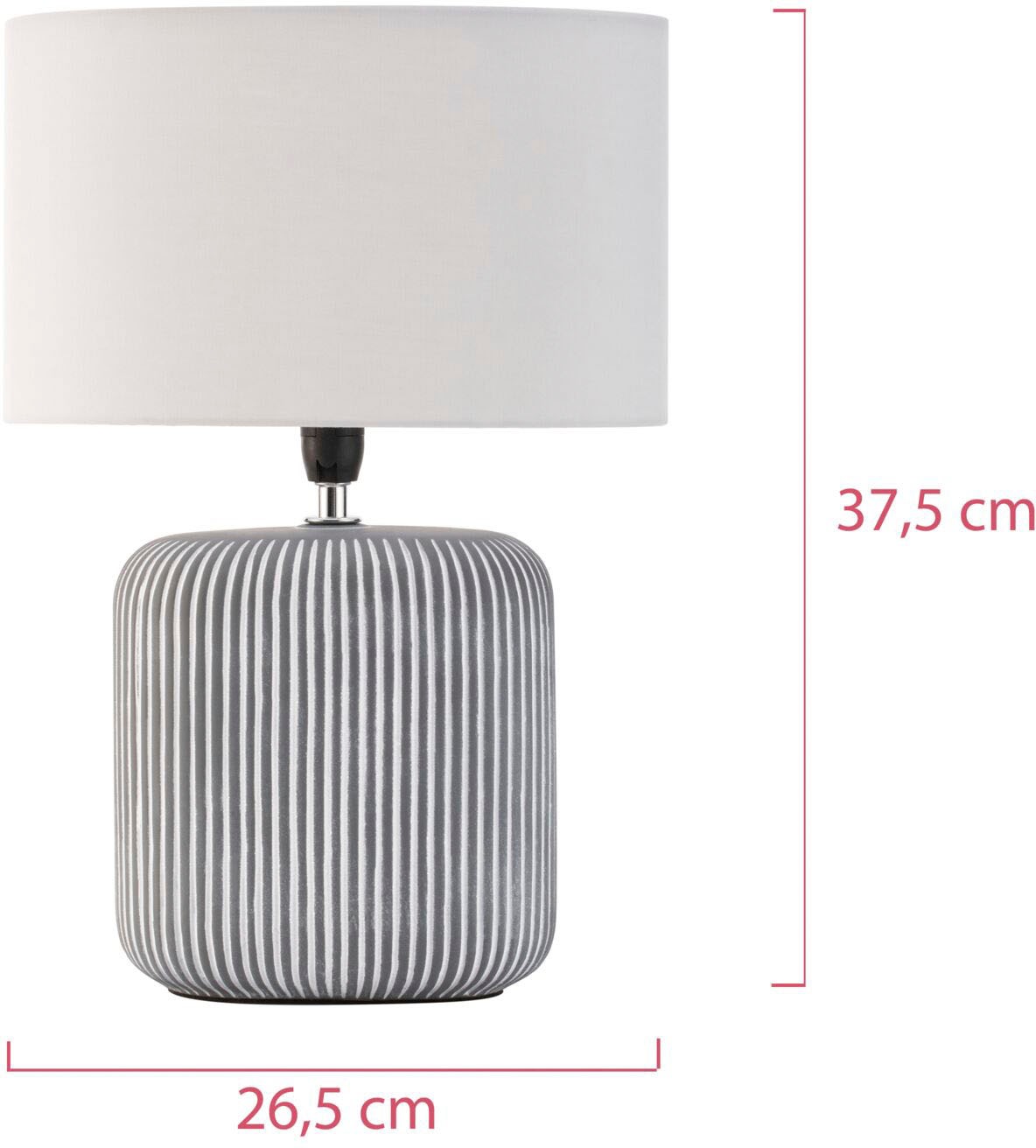 Pauleen Tischleuchte »Pure Shine max20W Grau/Weiß 230V Stoff/Keramik«, 1 flammig, Leuchtmittel E14 | ohne Leuchtmittel, E14