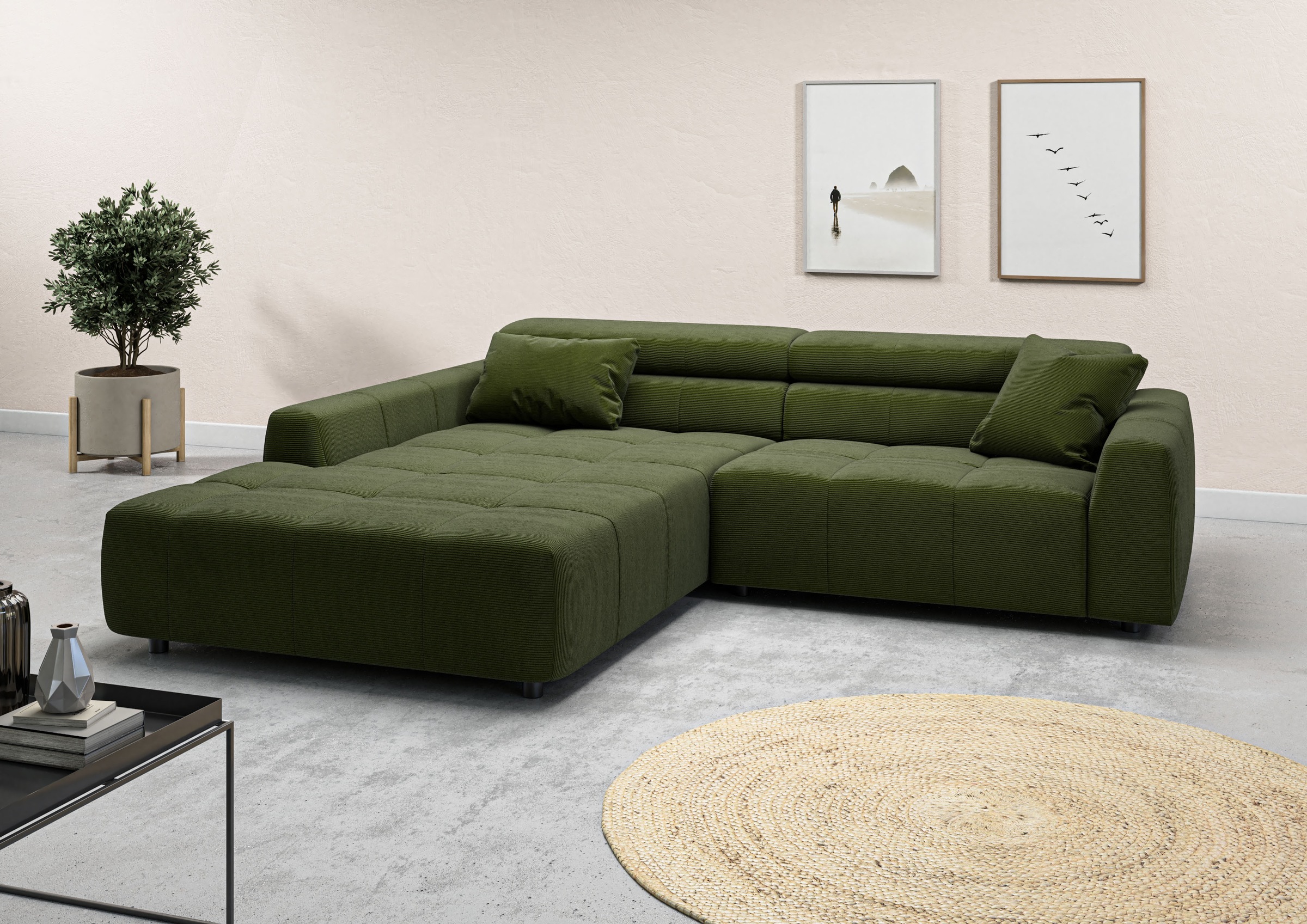 3C Candy Ecksofa »Denver auch mit Cord- und Easy care-Bezug, Kopfteilverste günstig online kaufen